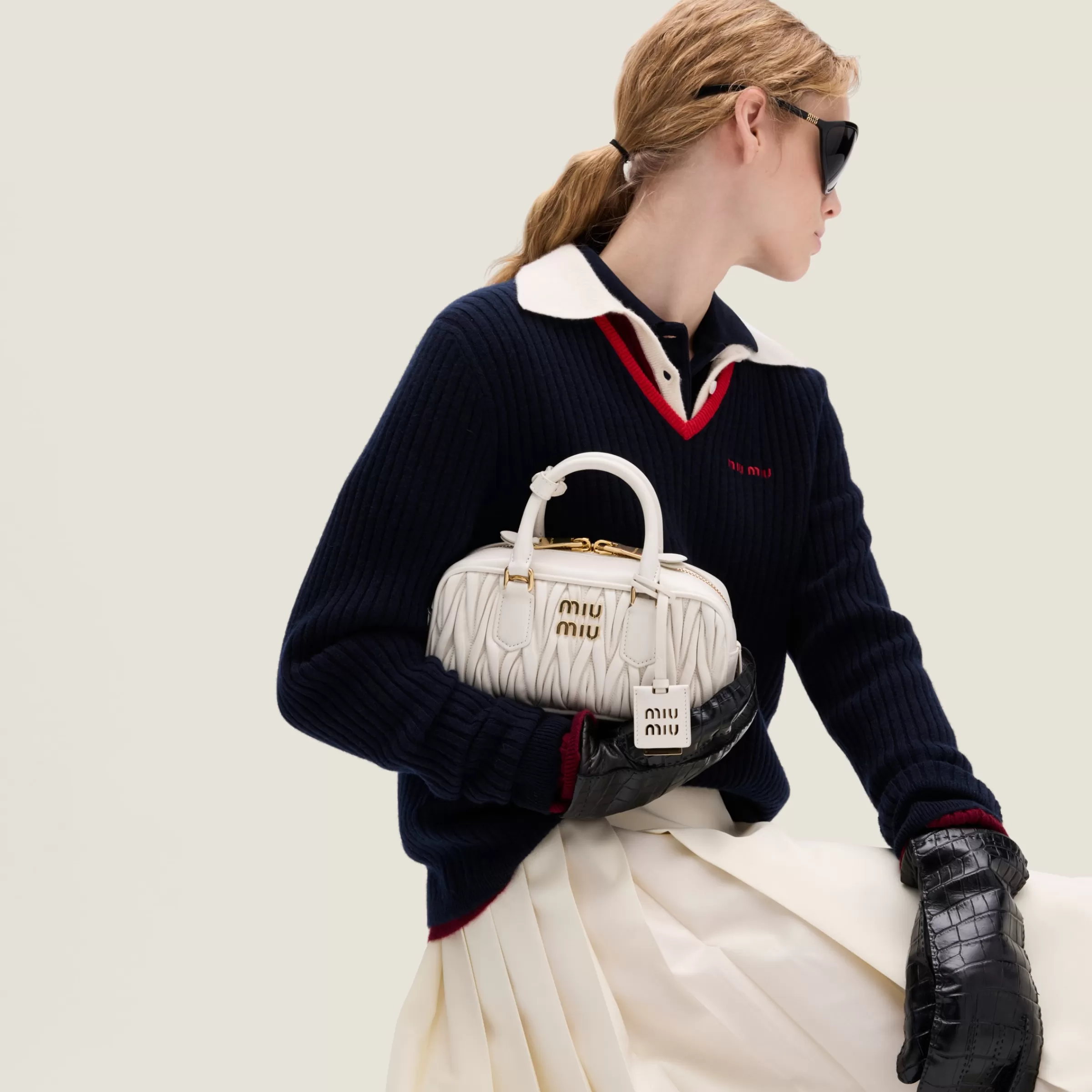 Arcadie matelassé nappa leather bag>Miu Miu Outlet