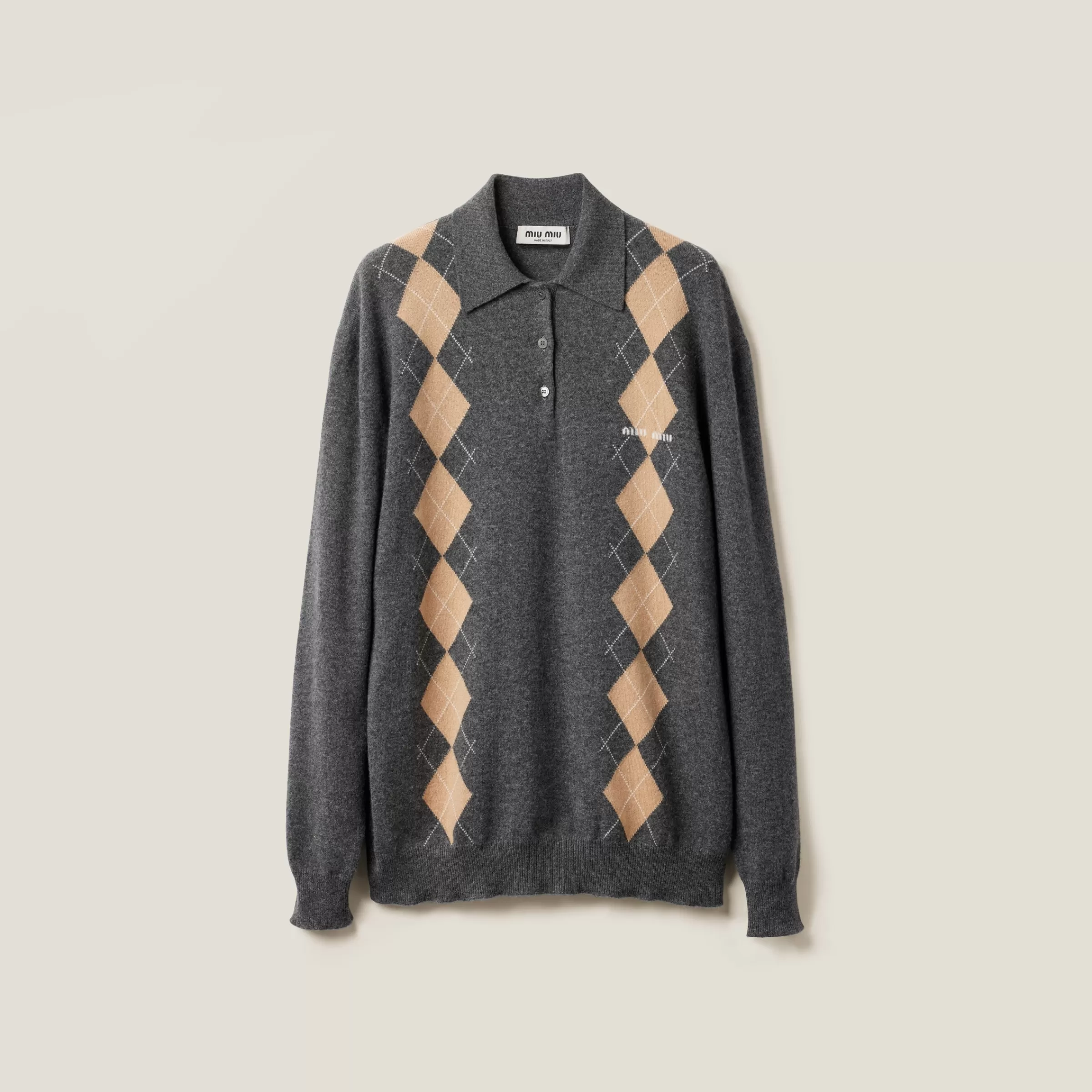 Cashmere knit polo shirt>Miu Miu Fashion