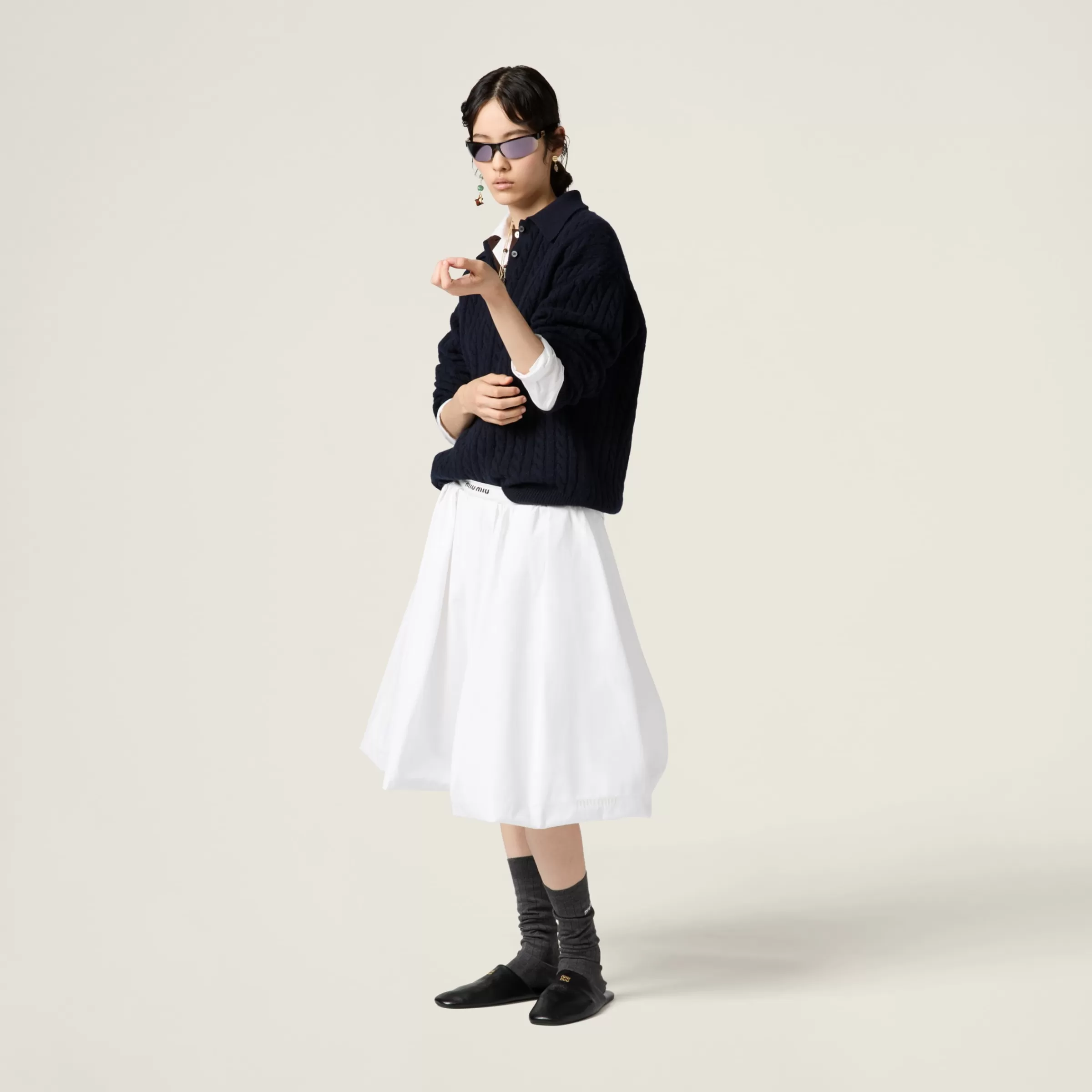 Cashmere knit polo shirt>Miu Miu New