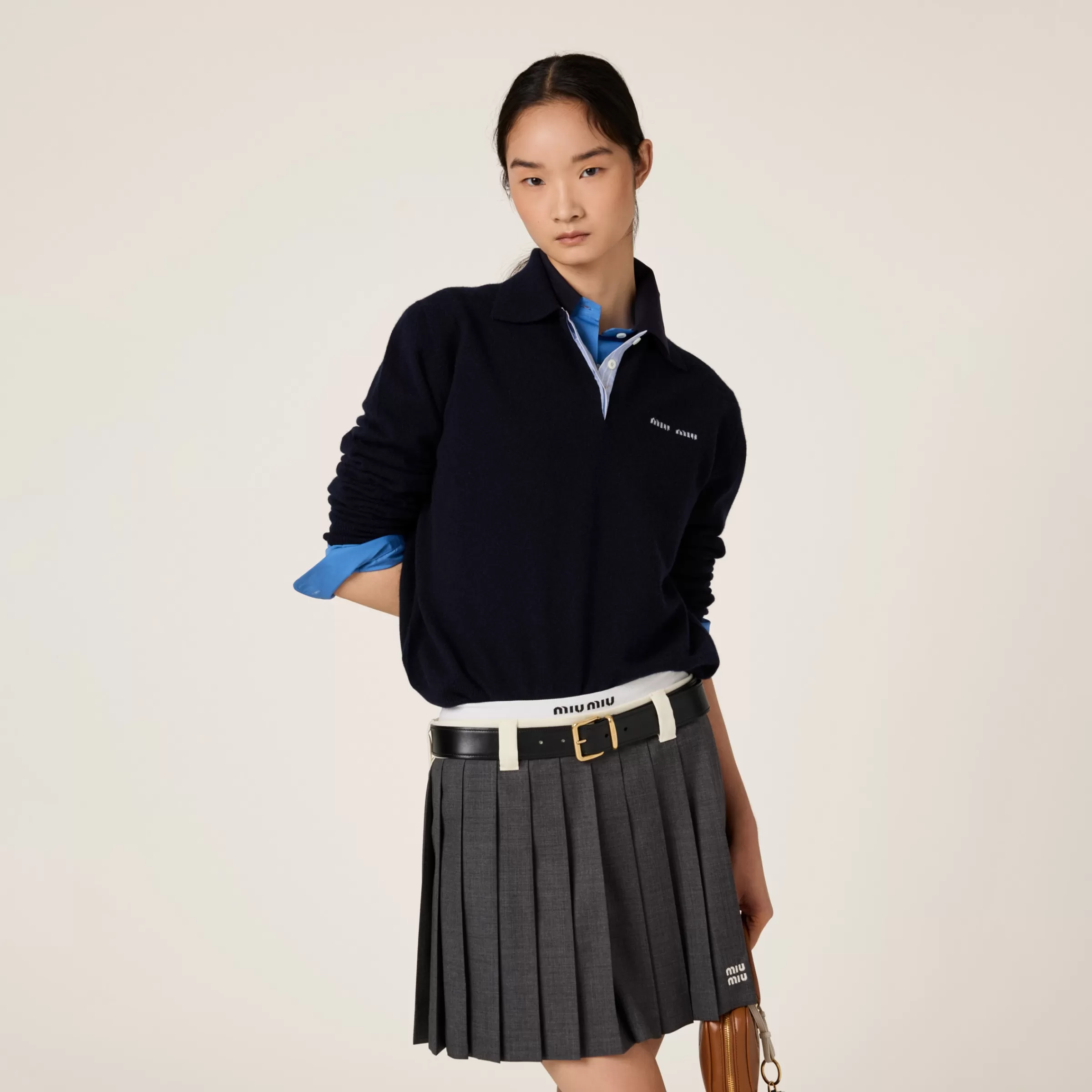 Cashmere polo sweater>Miu Miu Clearance