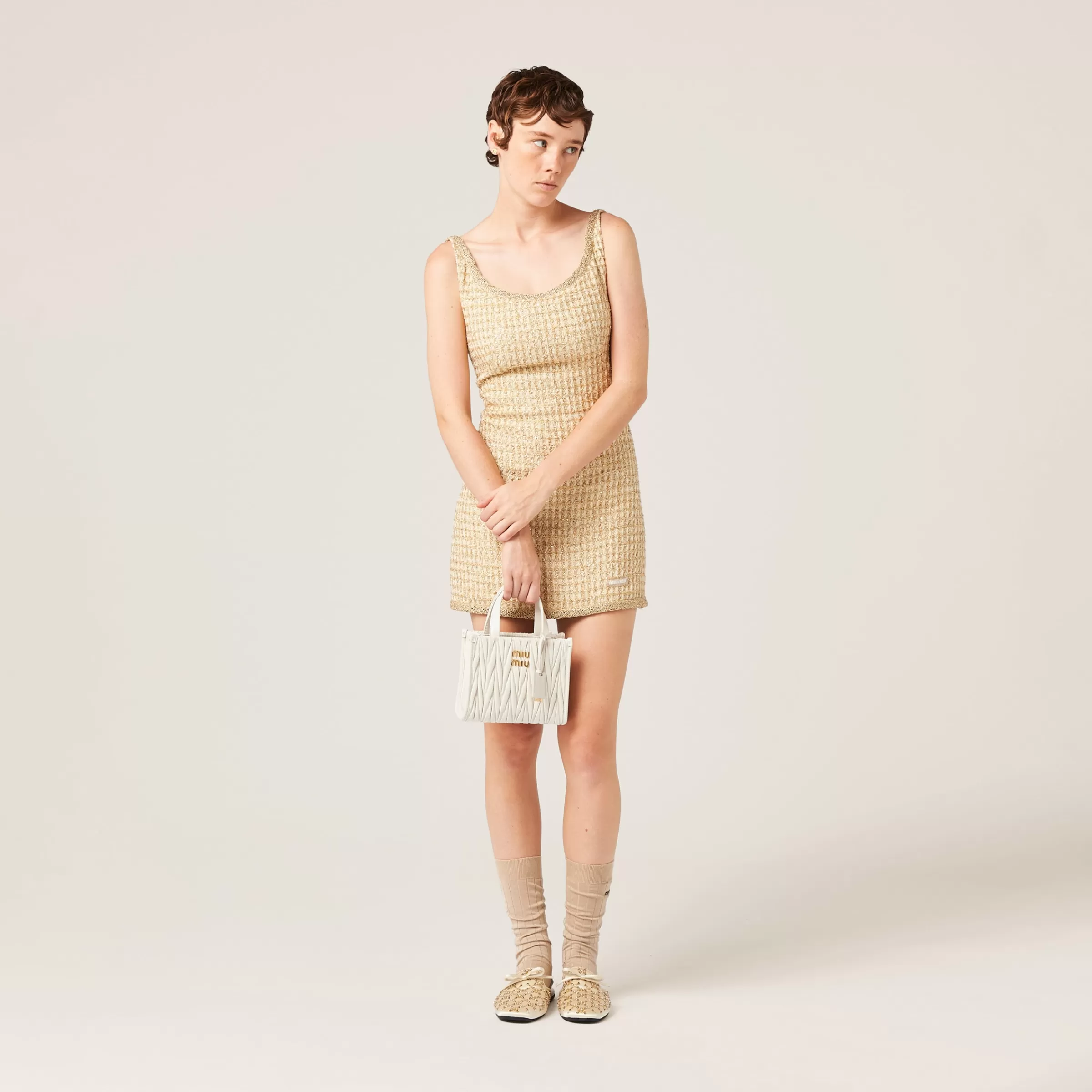 Check mini-dress>Miu Miu Cheap