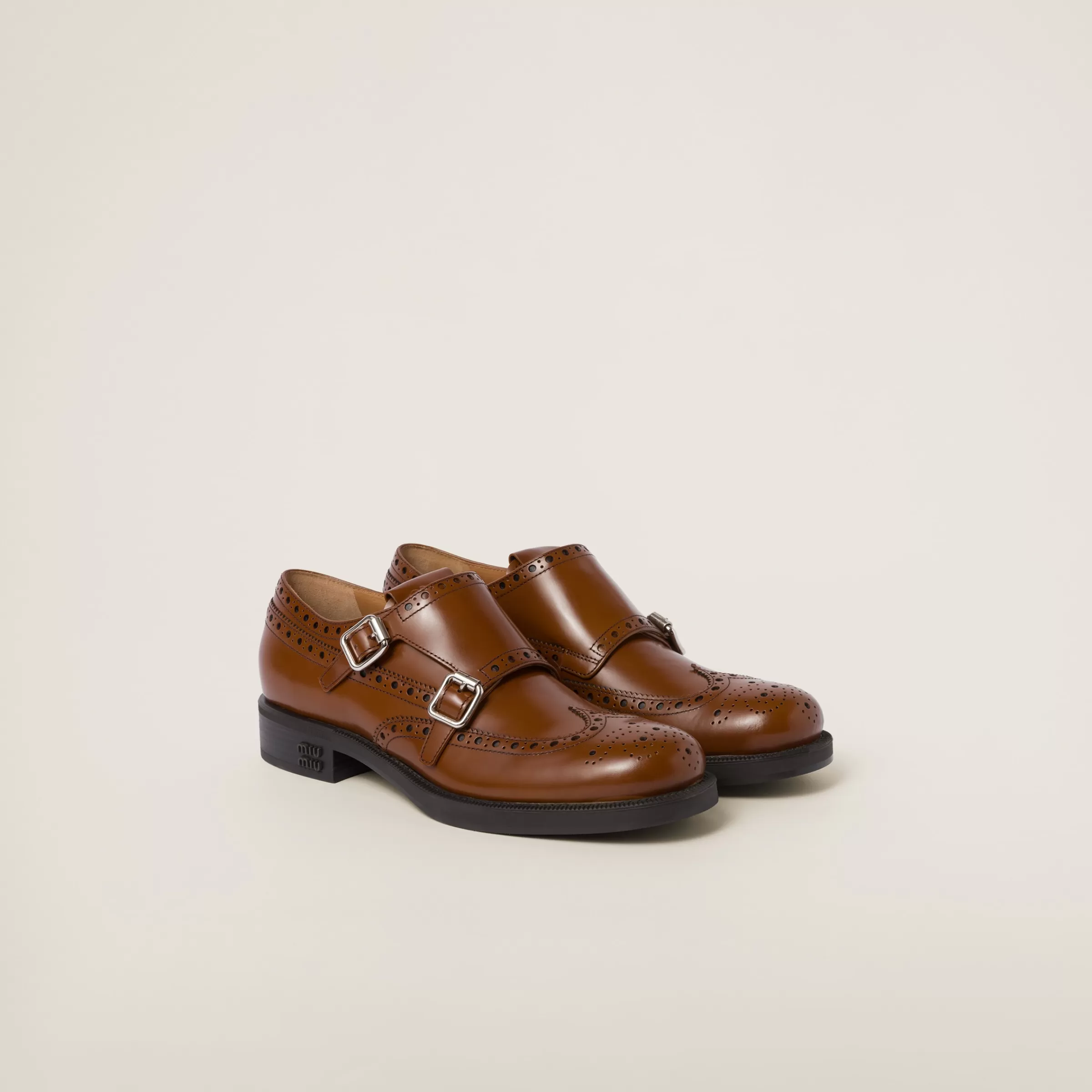Church's X Brushed Leather Double Monk Brogue Shoes>Miu Miu Online