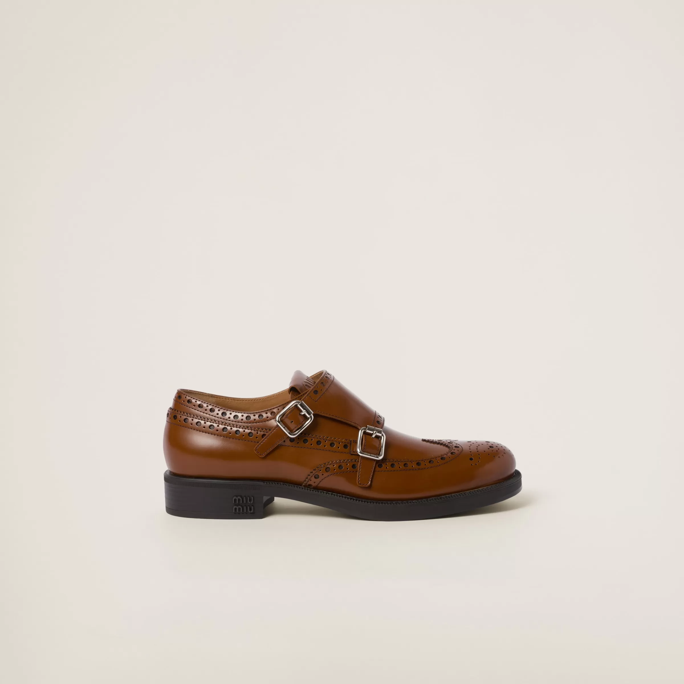 Church's X Brushed Leather Double Monk Brogue Shoes>Miu Miu Online