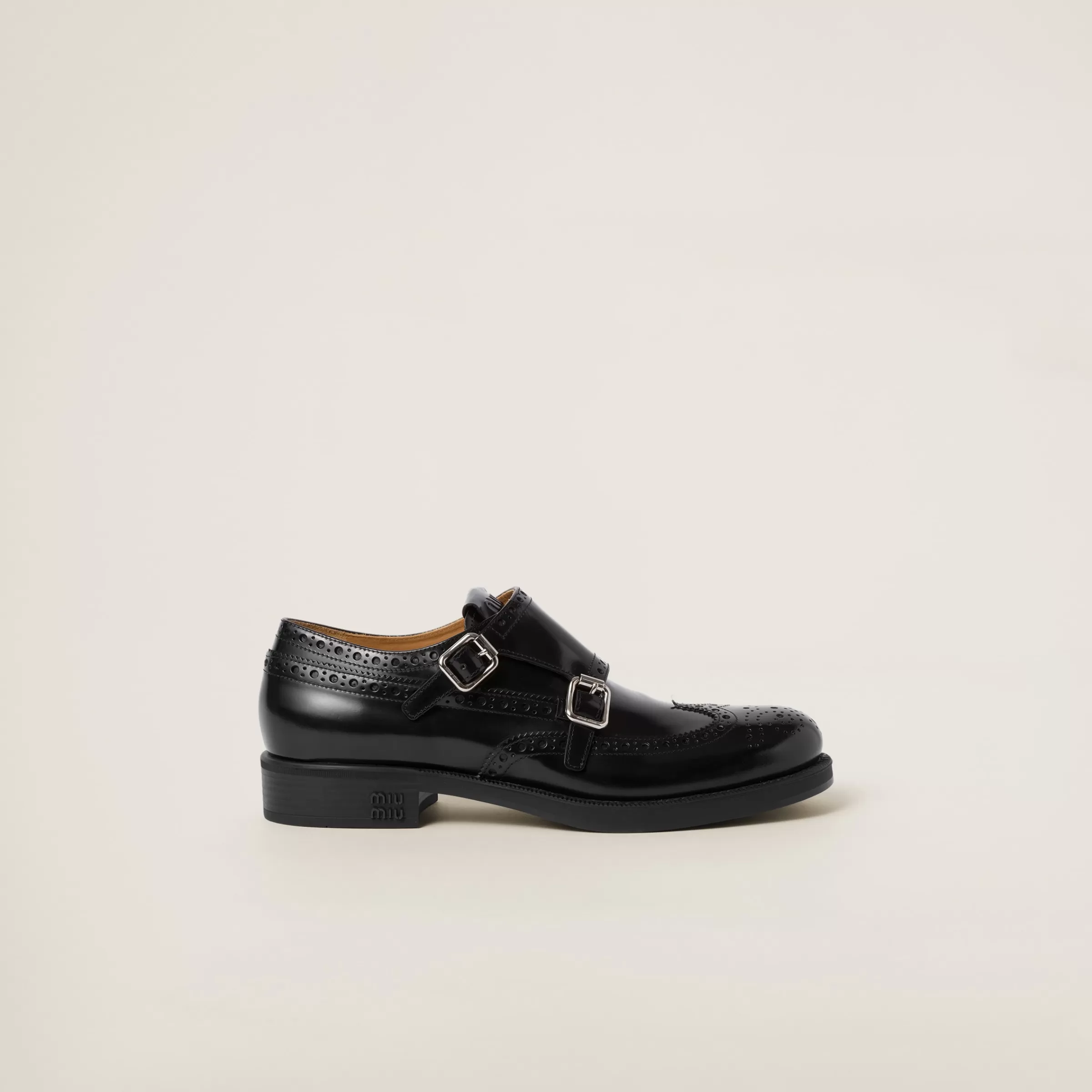 Church's X Brushed Leather Double Monk Brogue Shoes>Miu Miu New