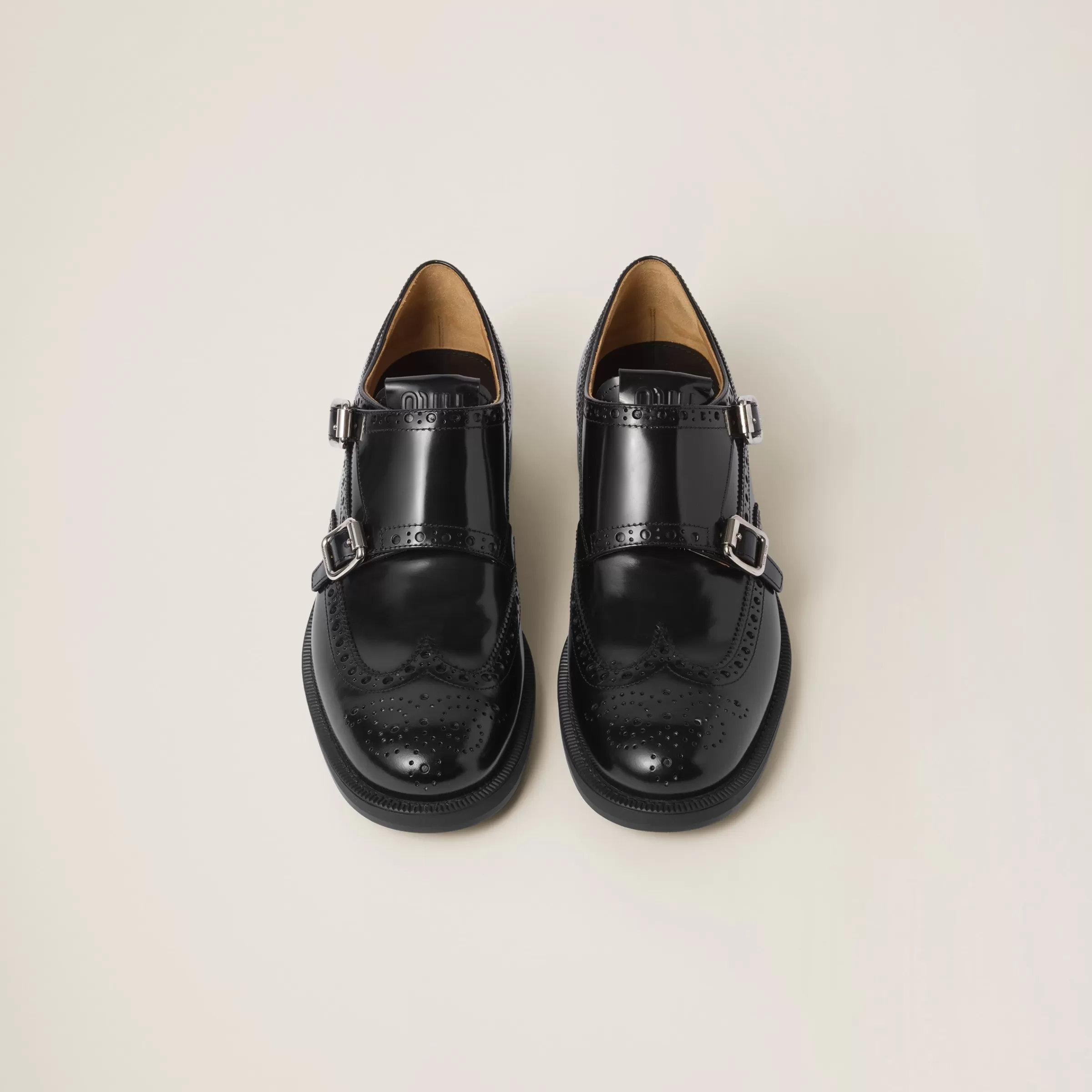 Church's X Brushed Leather Double Monk Brogue Shoes>Miu Miu New