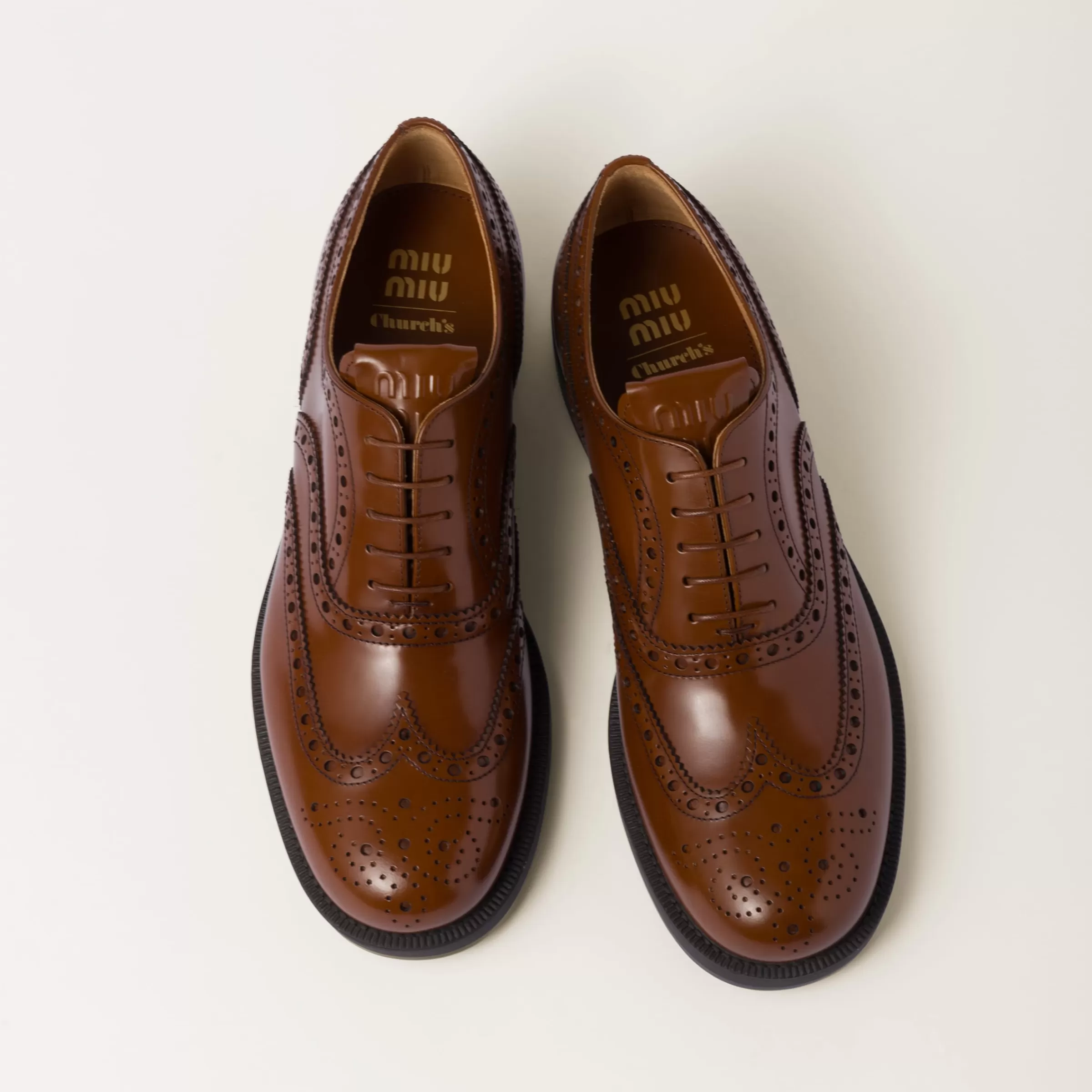 Church's X Brushed Leather Oxford Brogue Shoes>Miu Miu Fashion
