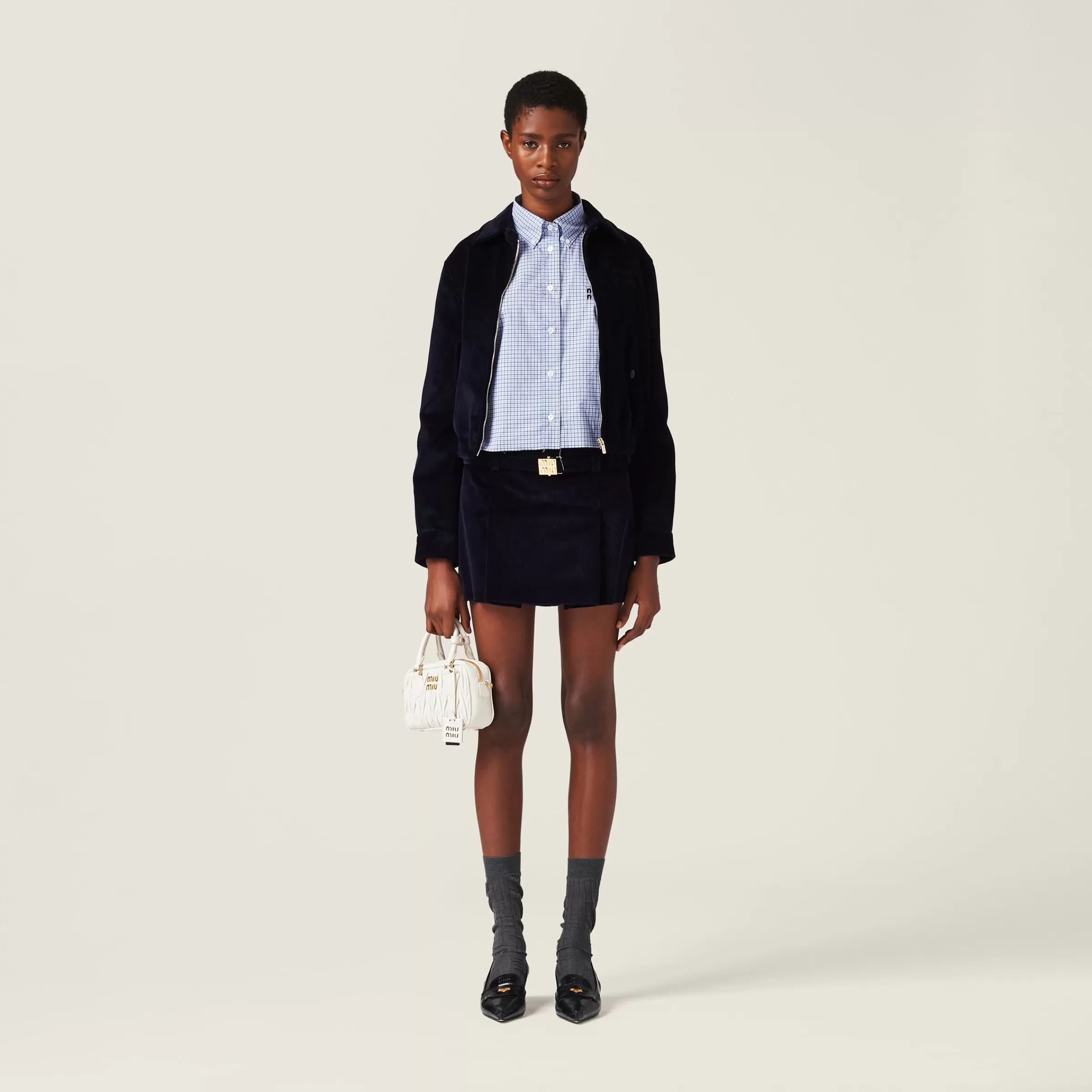 Corduroy blouson jacket>Miu Miu Discount