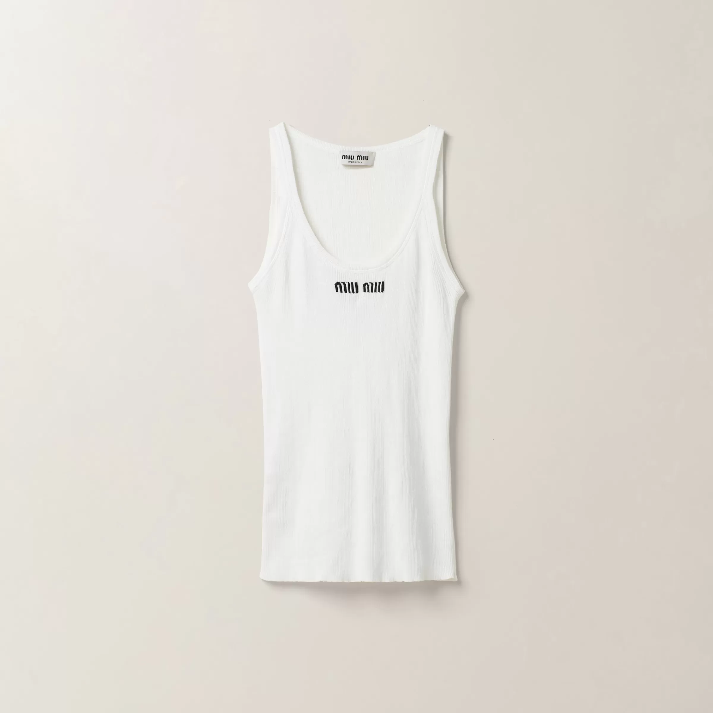 Cotton knit tank top>Miu Miu Hot