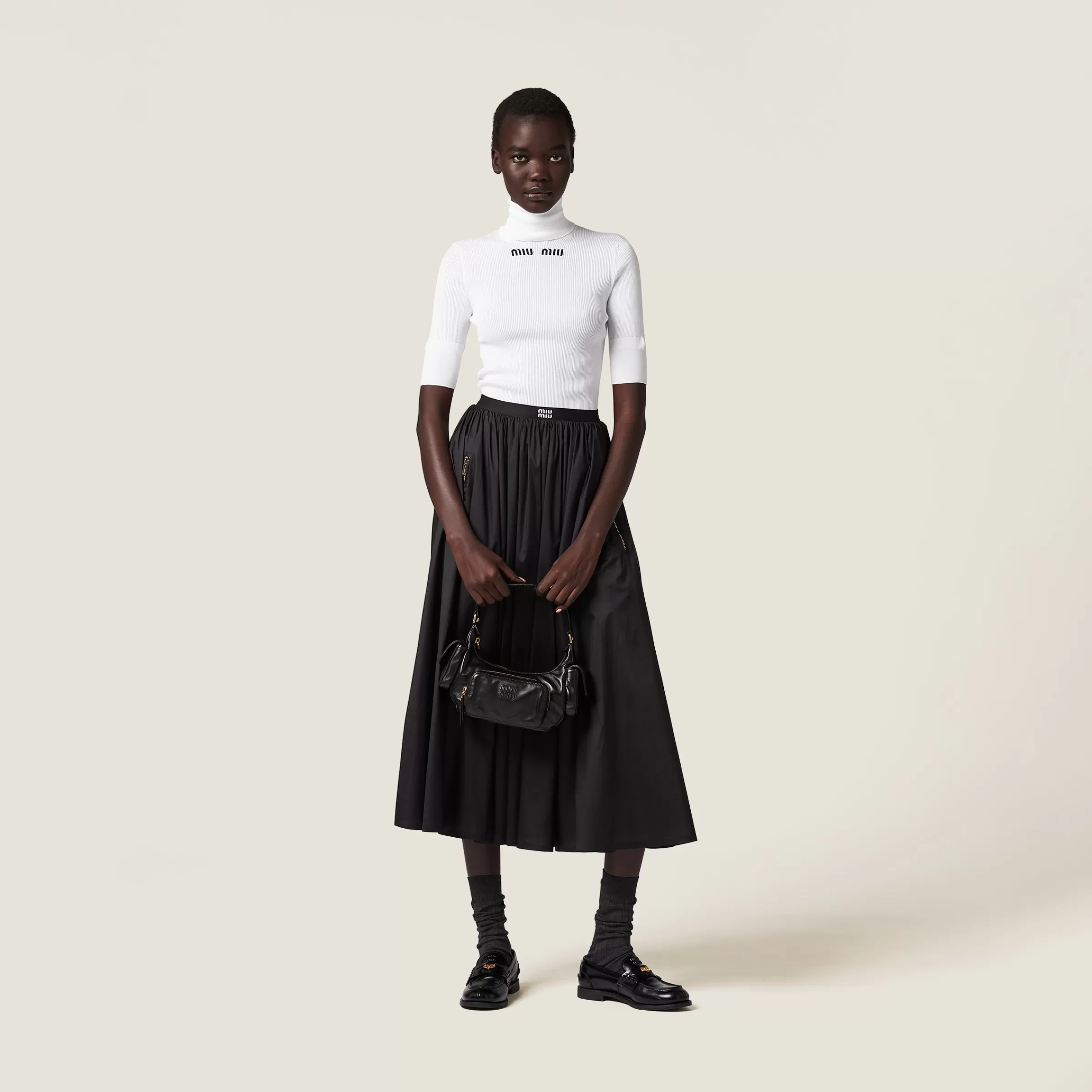 Cotton turtleneck jersey>Miu Miu Sale