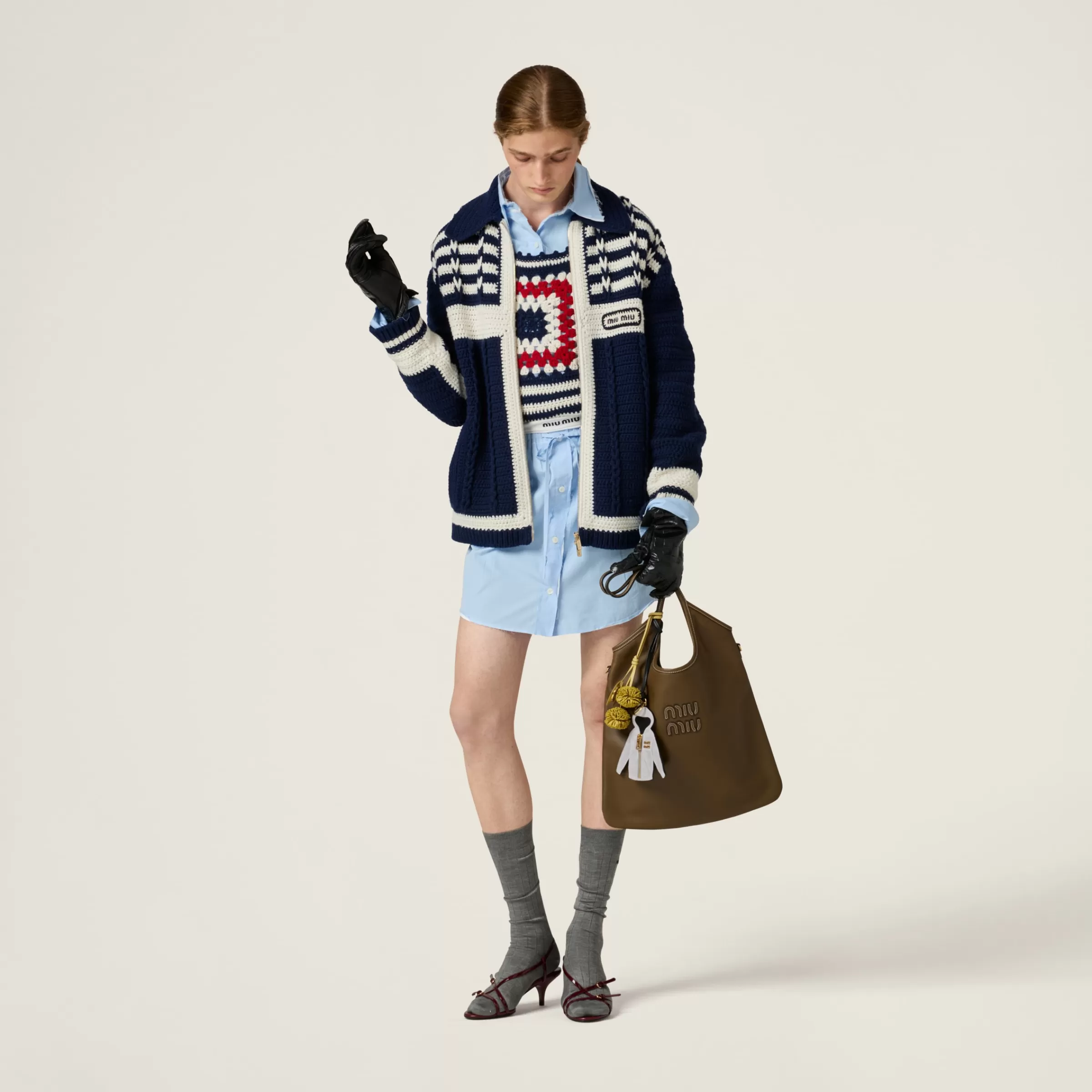 Crochet cashmere top>Miu Miu Outlet