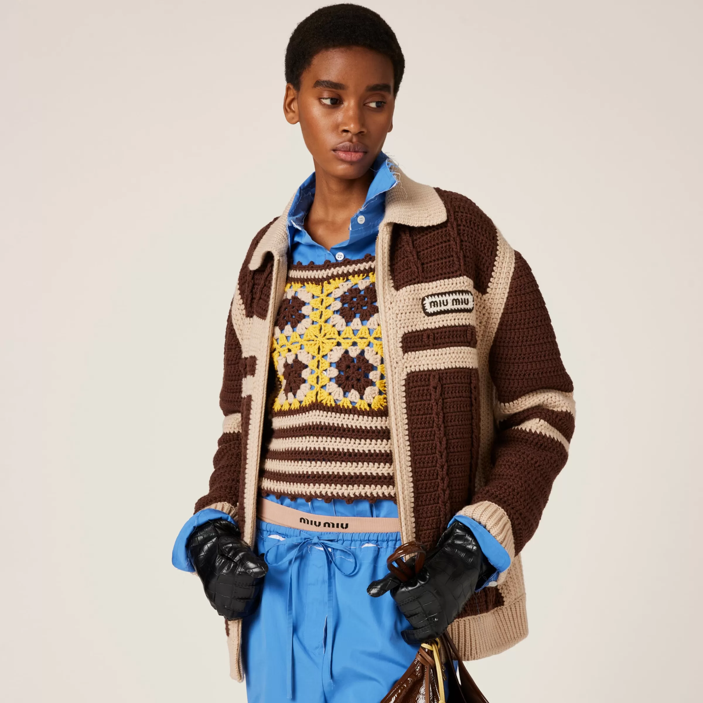 Crochet cashmere top>Miu Miu New