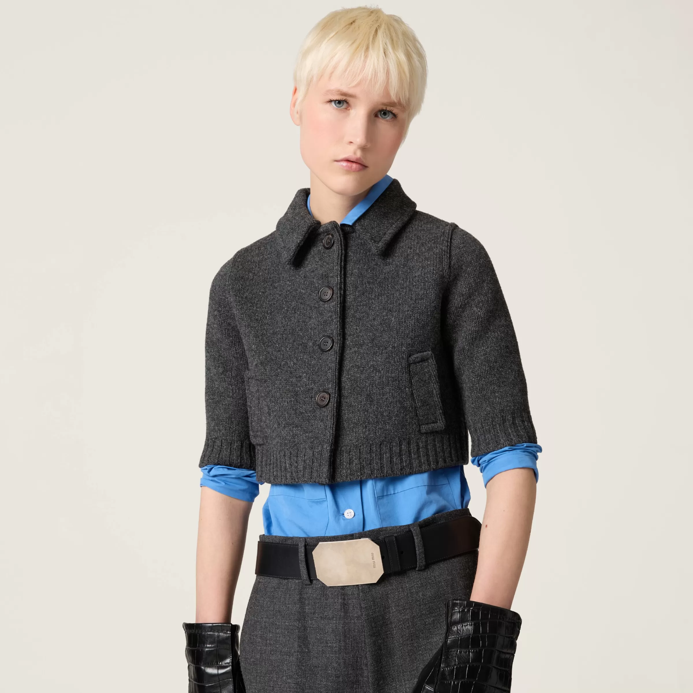 Cropped wool cardigan>Miu Miu Best