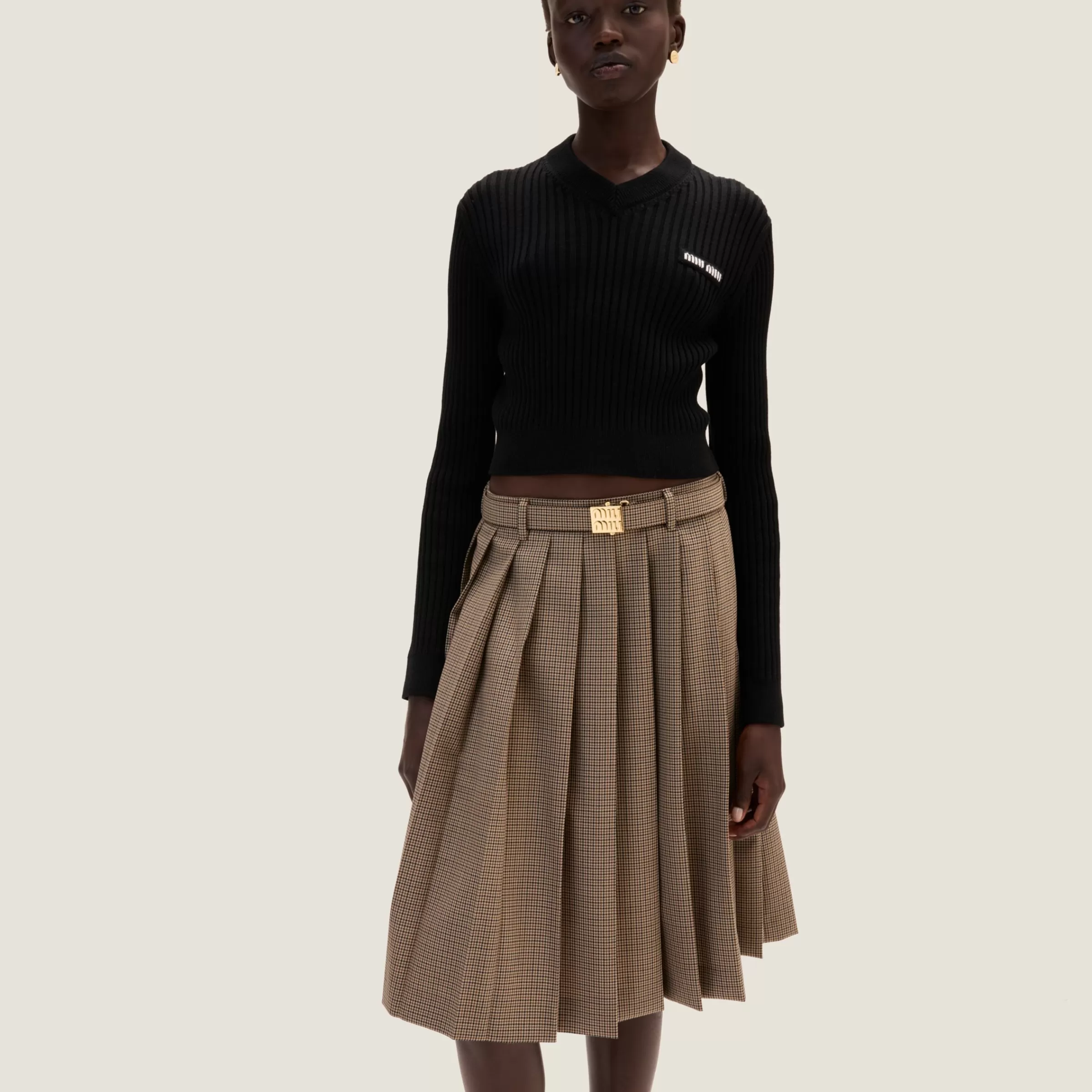 Cropped wool sweater>Miu Miu Cheap