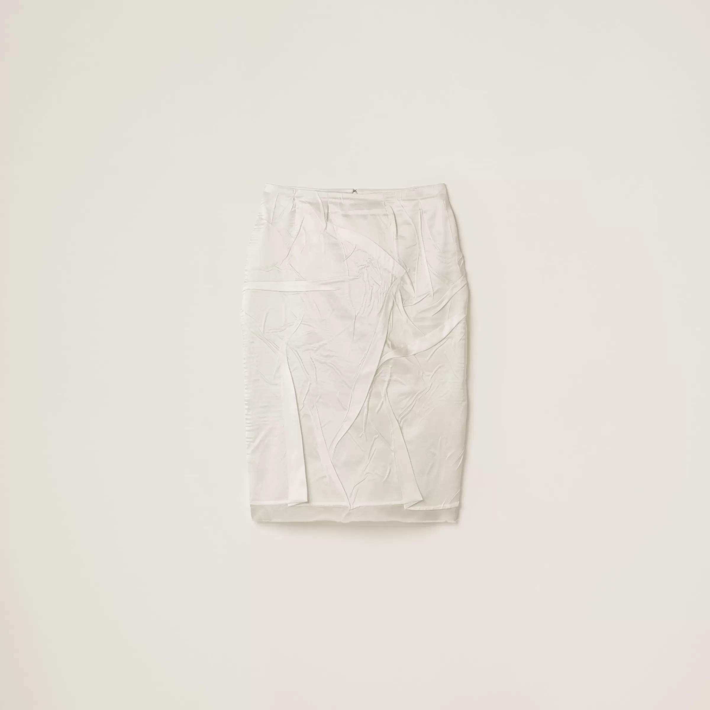 Crêpe satin skirt>Miu Miu Outlet