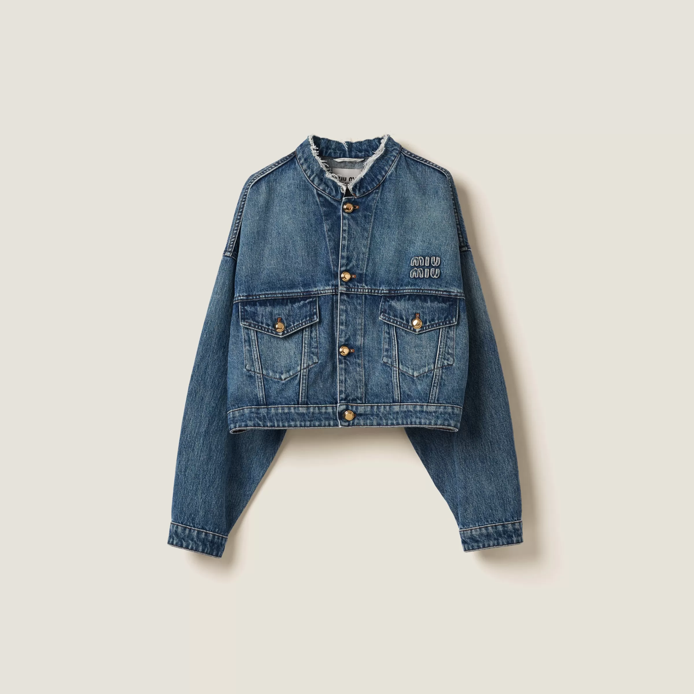 Denim blouson jacket>Miu Miu Shop