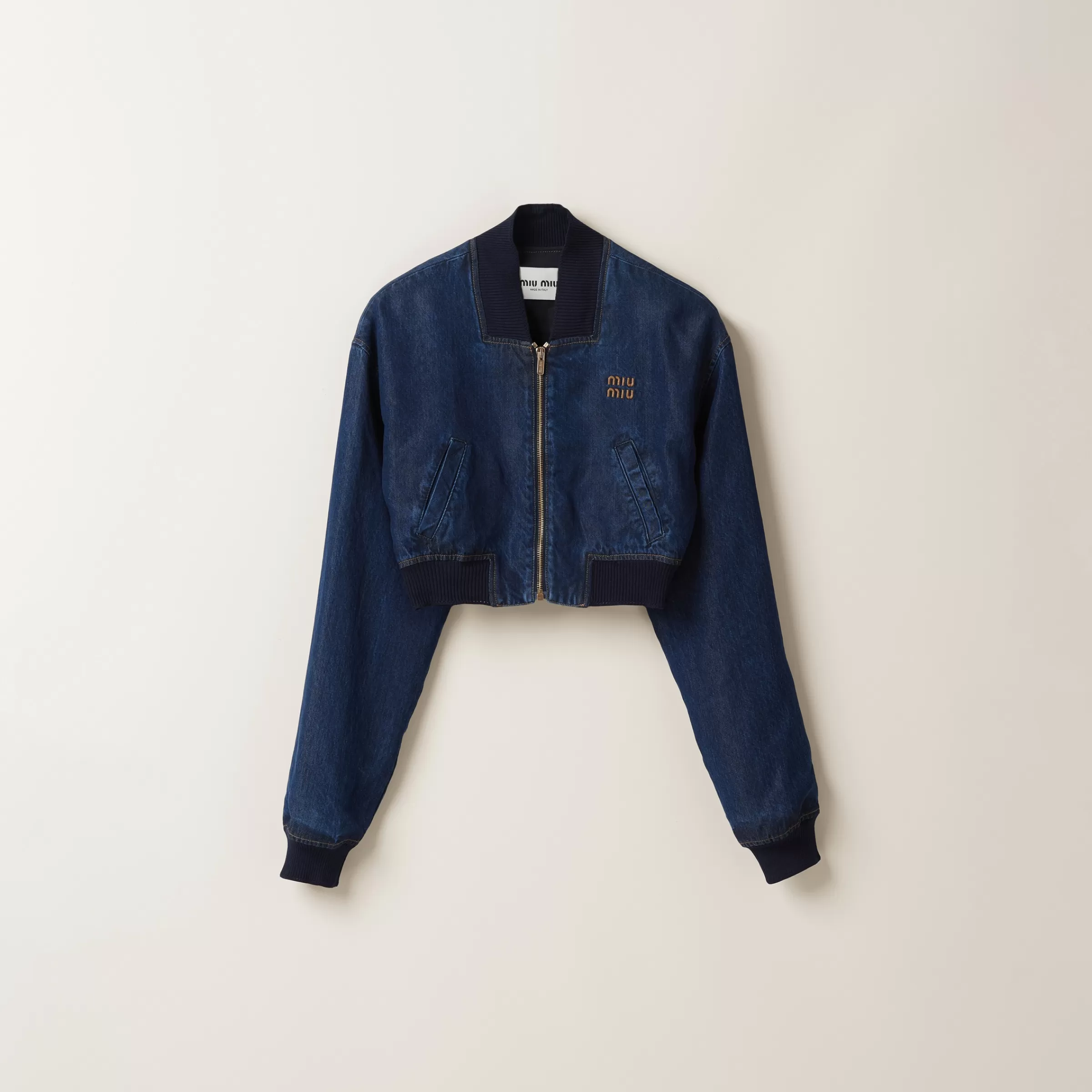 Denim blouson jacket>Miu Miu Shop