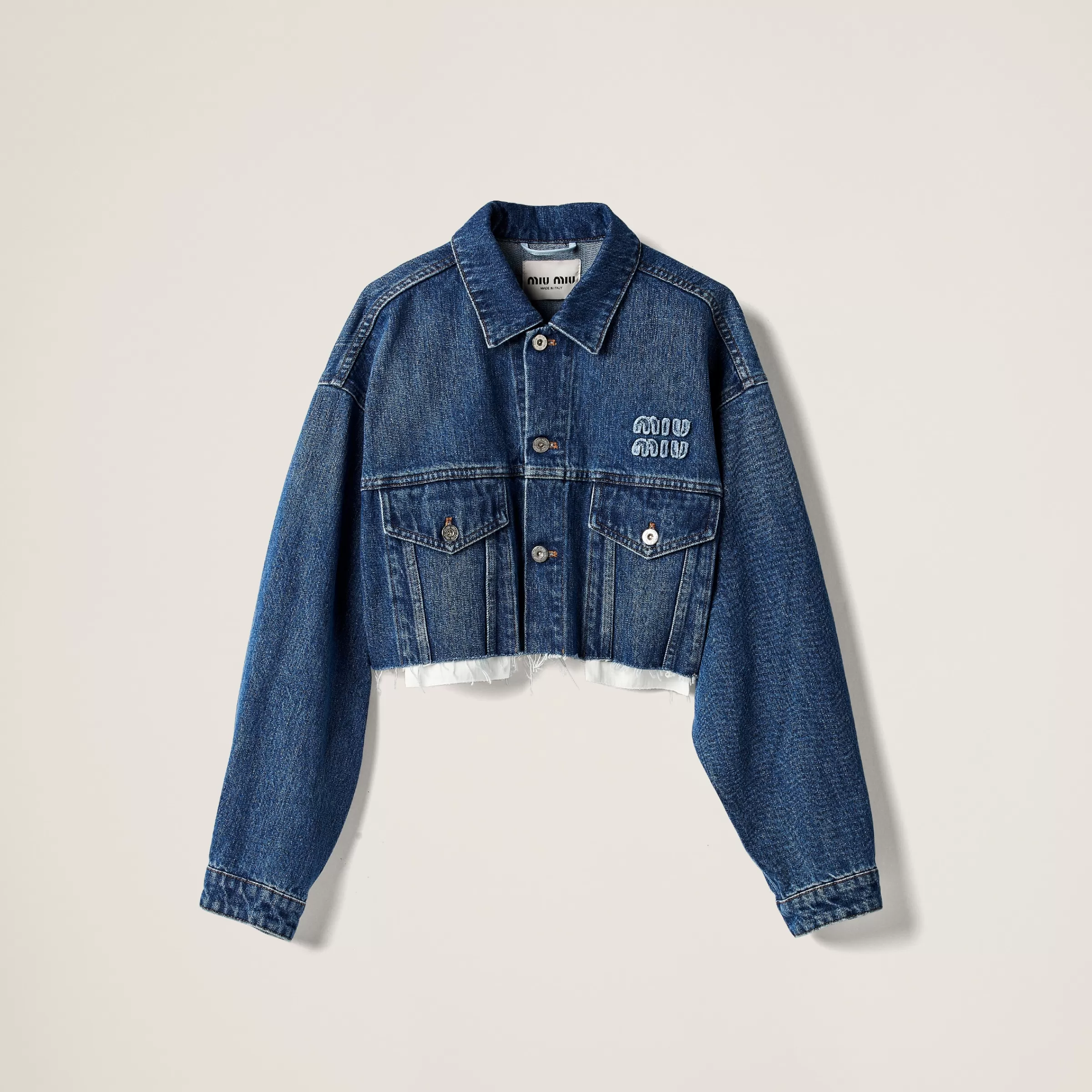 Denim blouson jacket>Miu Miu Clearance