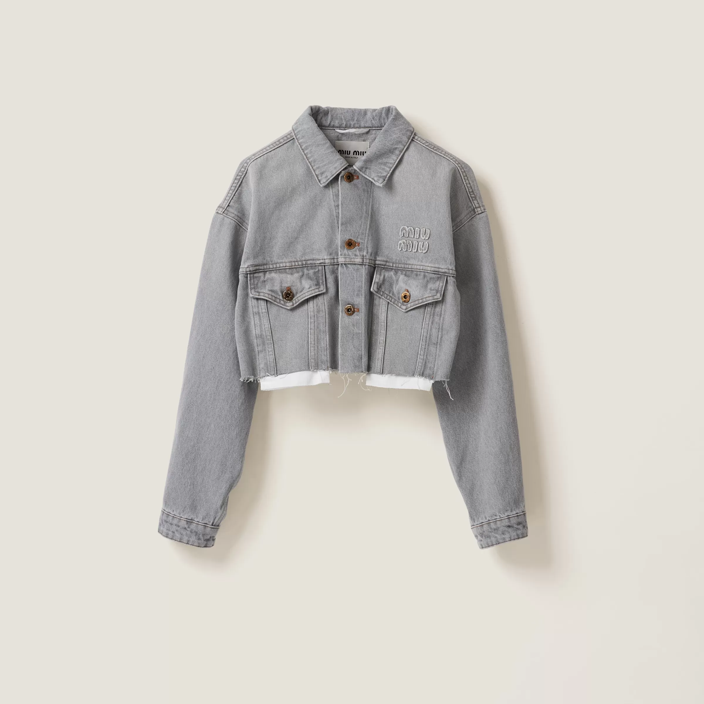Denim blouson jacket>Miu Miu Outlet
