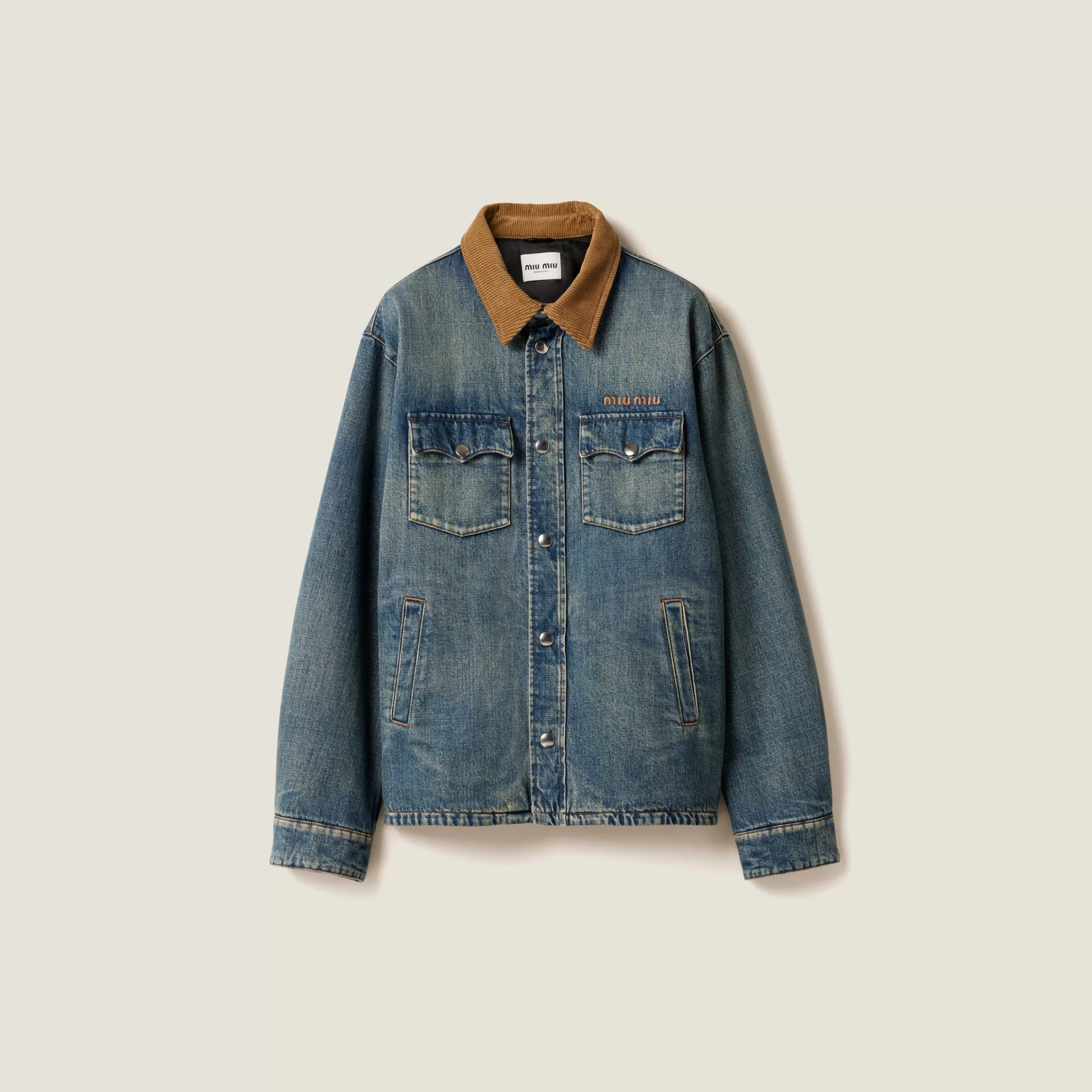 Denim down jacket>Miu Miu Hot