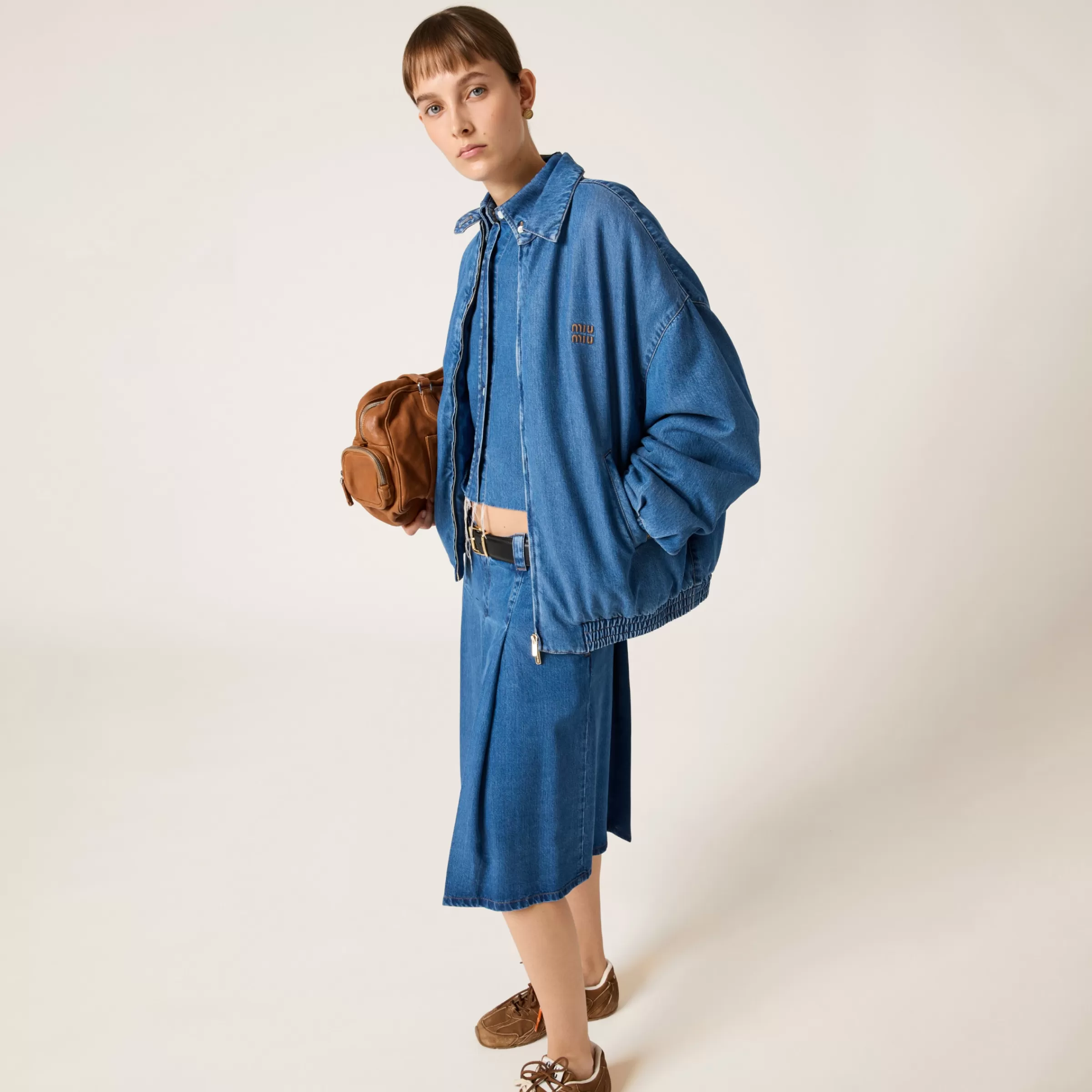 Denim down jacket>Miu Miu Online