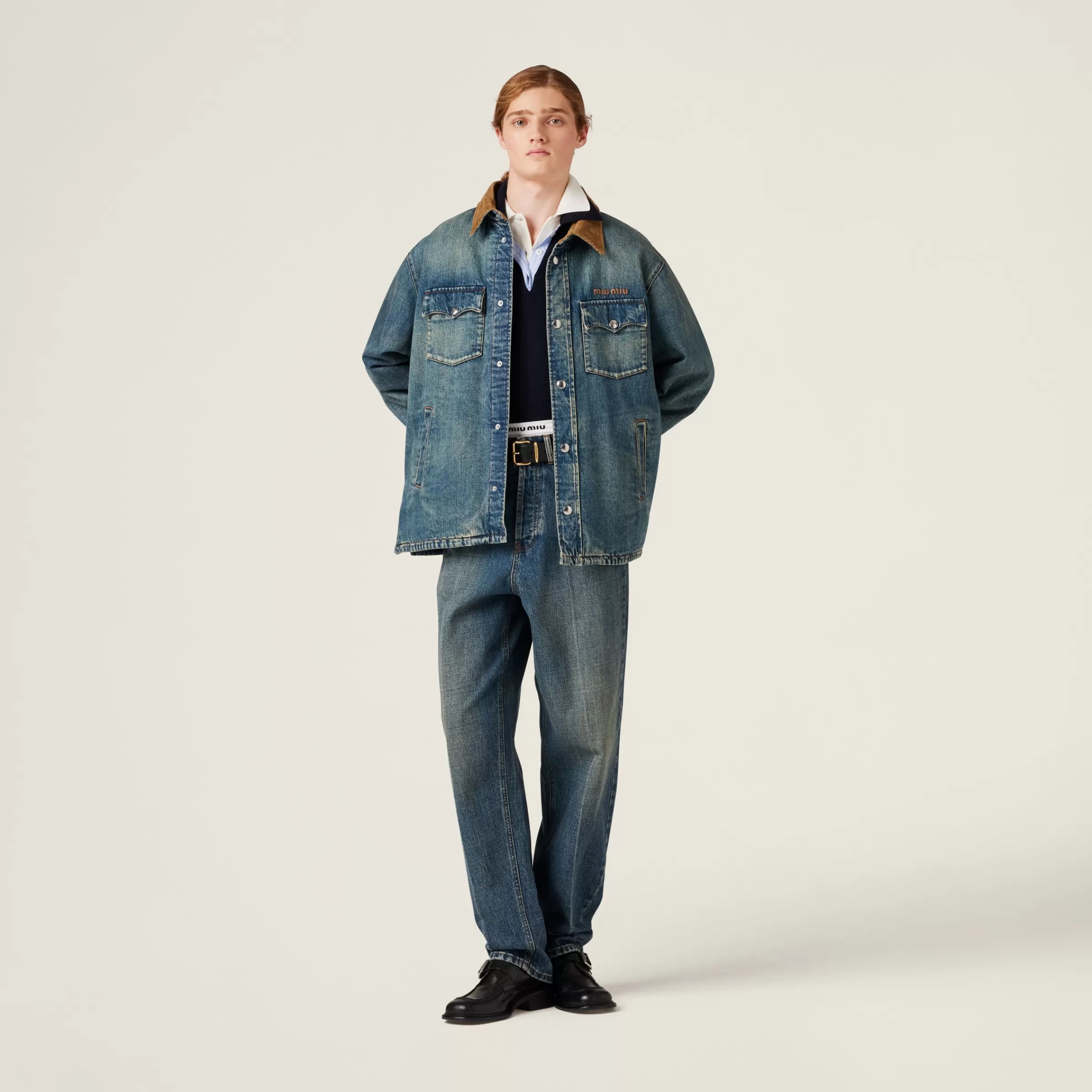Denim down jacket>Miu Miu Hot