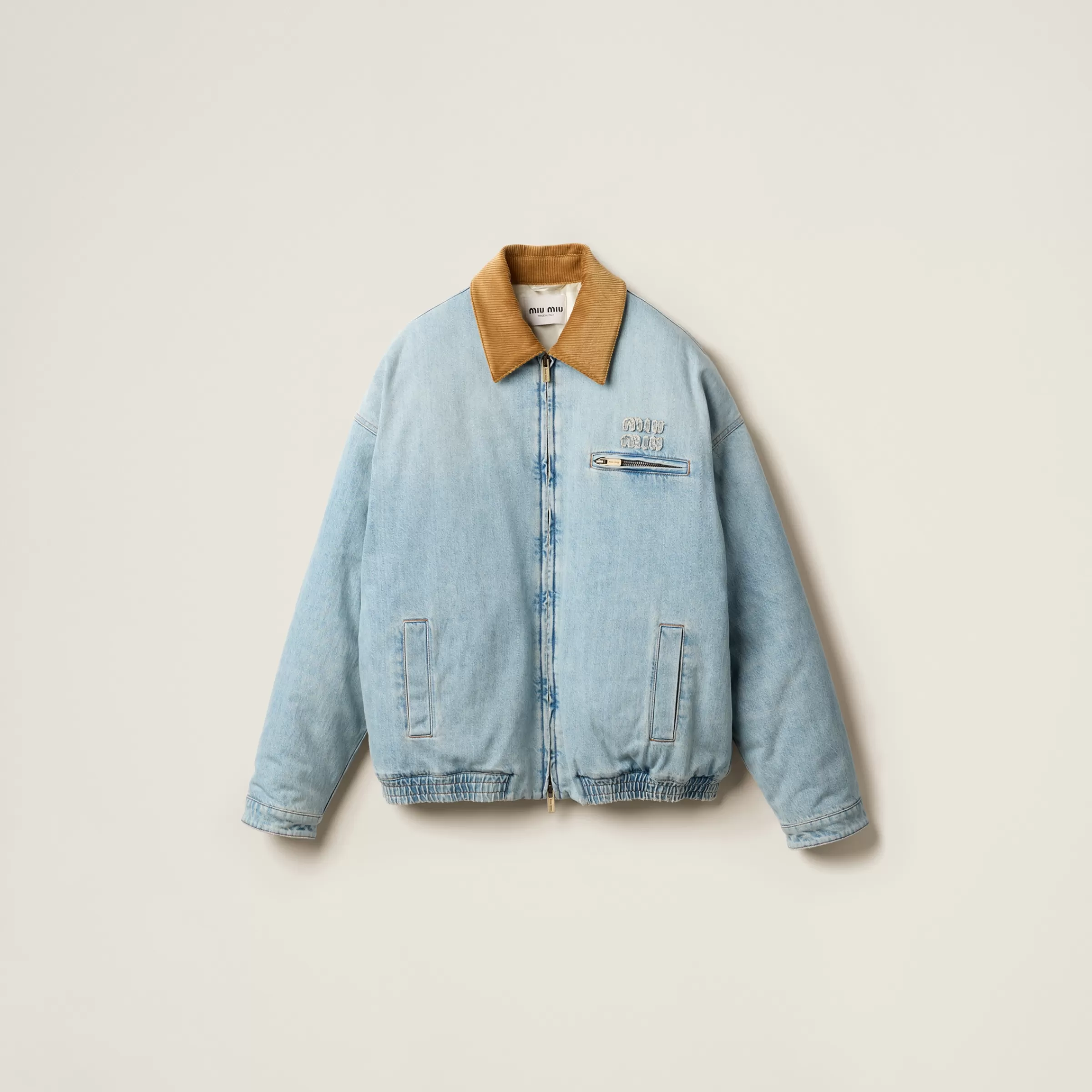 Denim jacket with velvet collar>Miu Miu Best