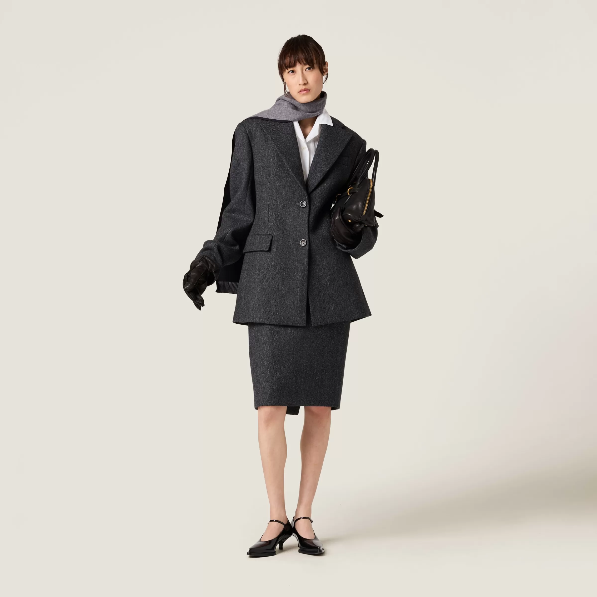 Double wool skirt>Miu Miu New