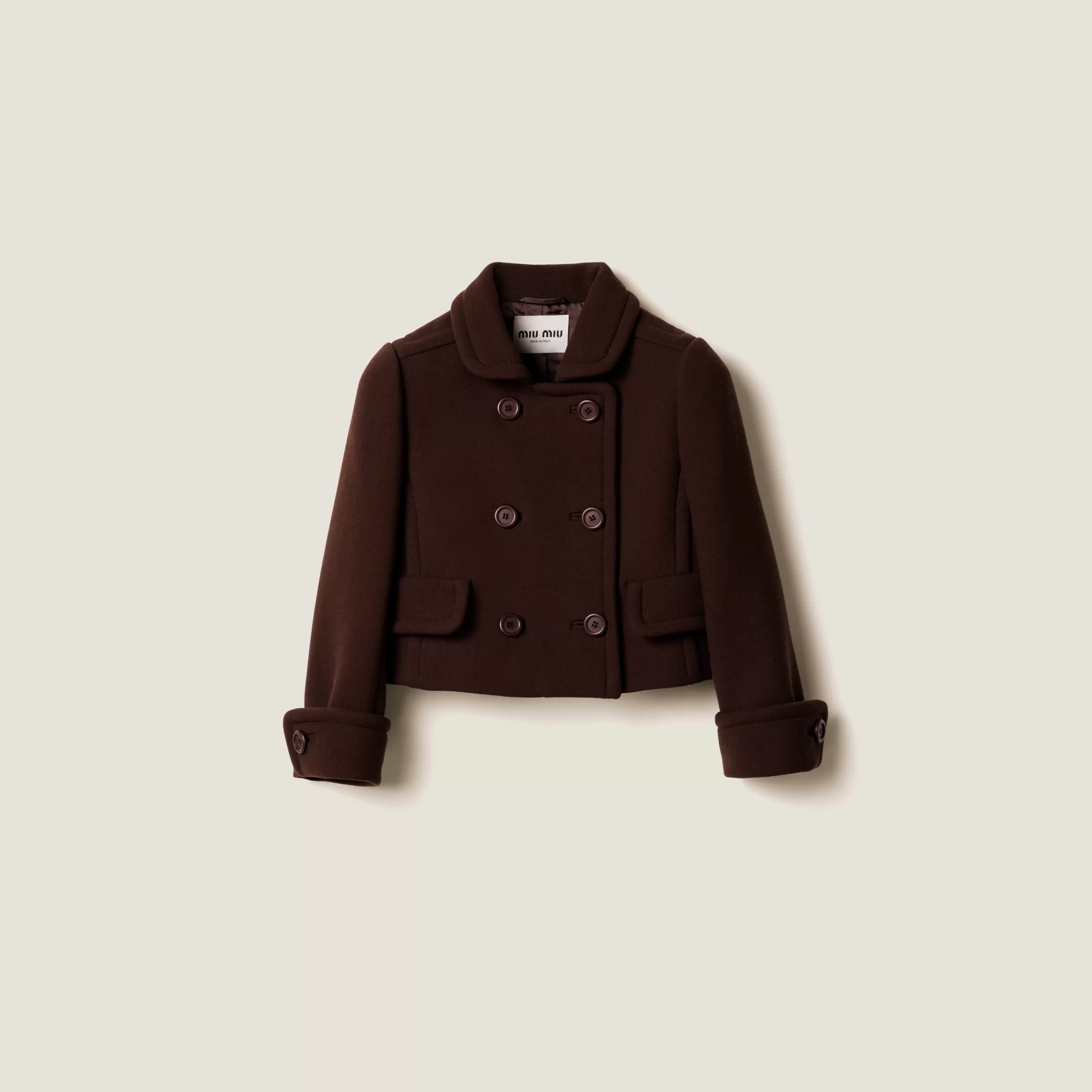 Double-breasted natté jacket>Miu Miu Online