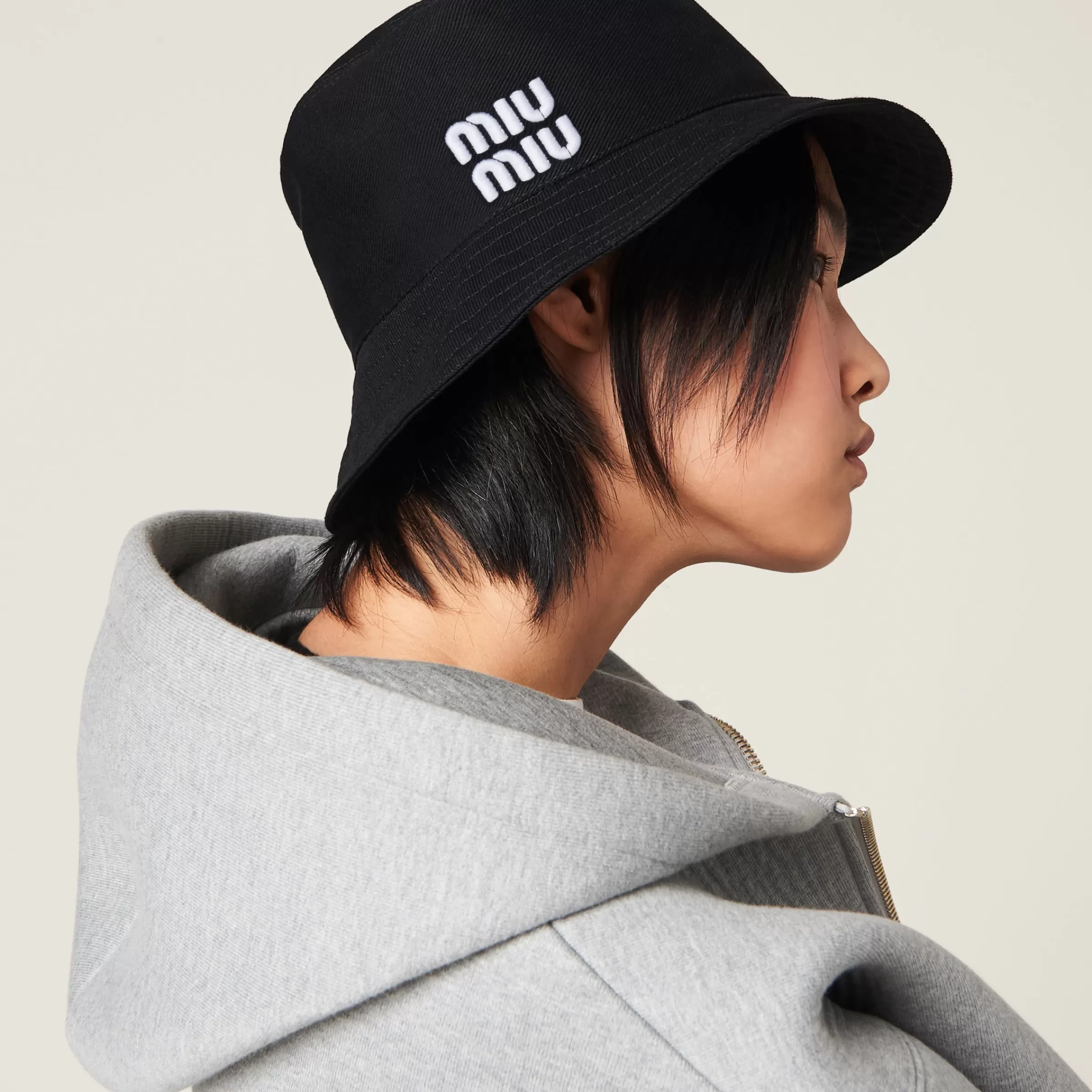 Drill bucket hat>Miu Miu Fashion