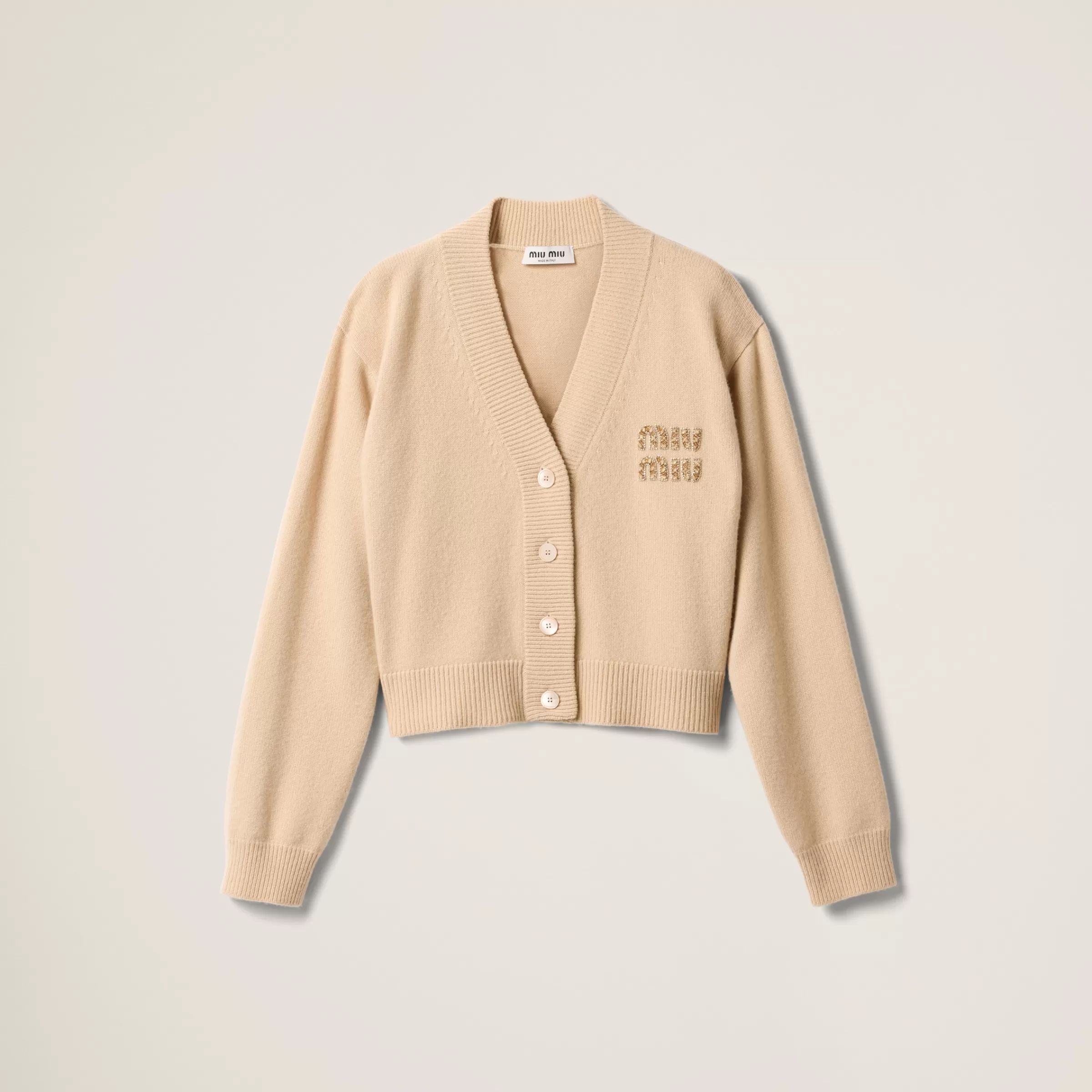 Embroidered cashmere cardigan>Miu Miu Hot