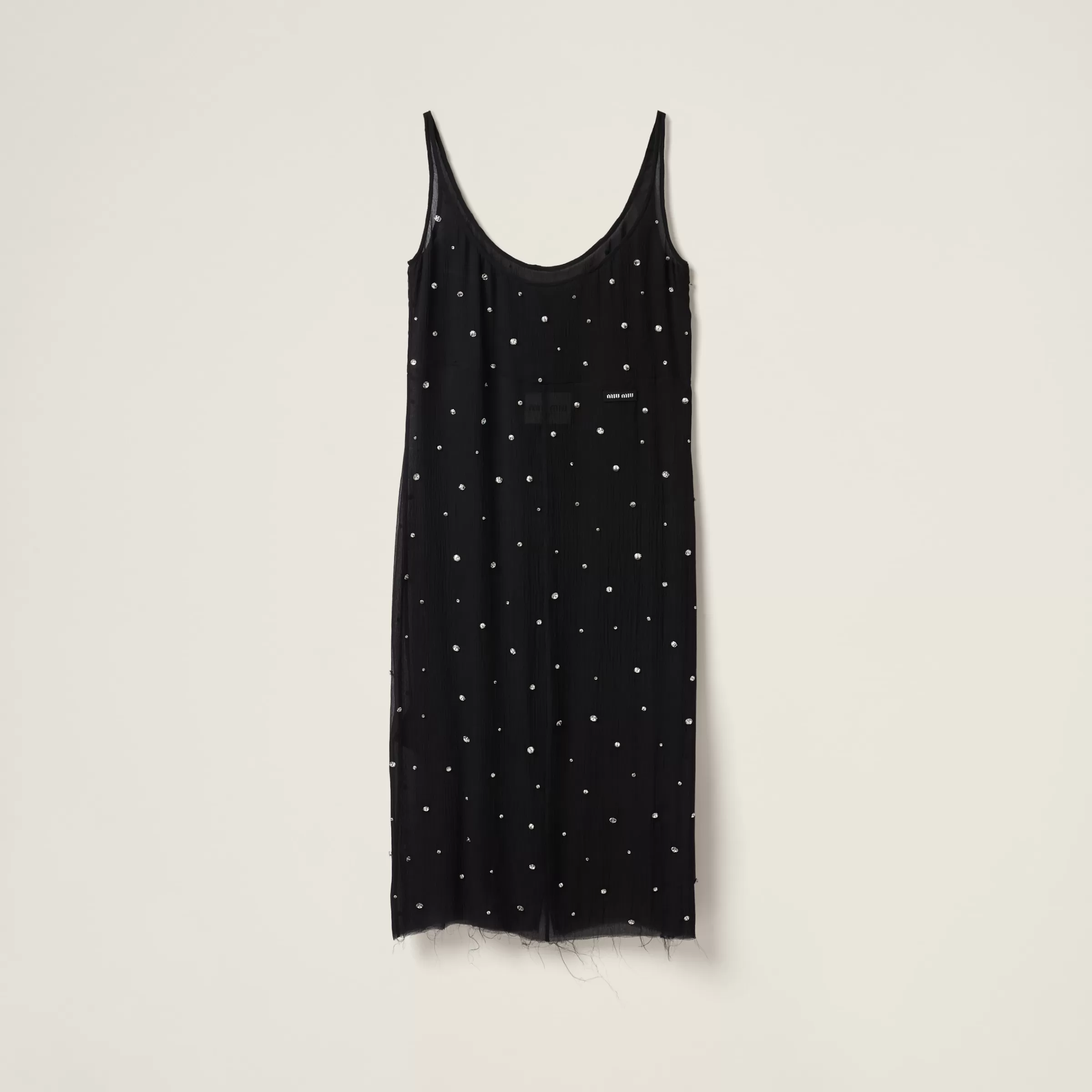 Embroidered chiffon dress>Miu Miu Cheap