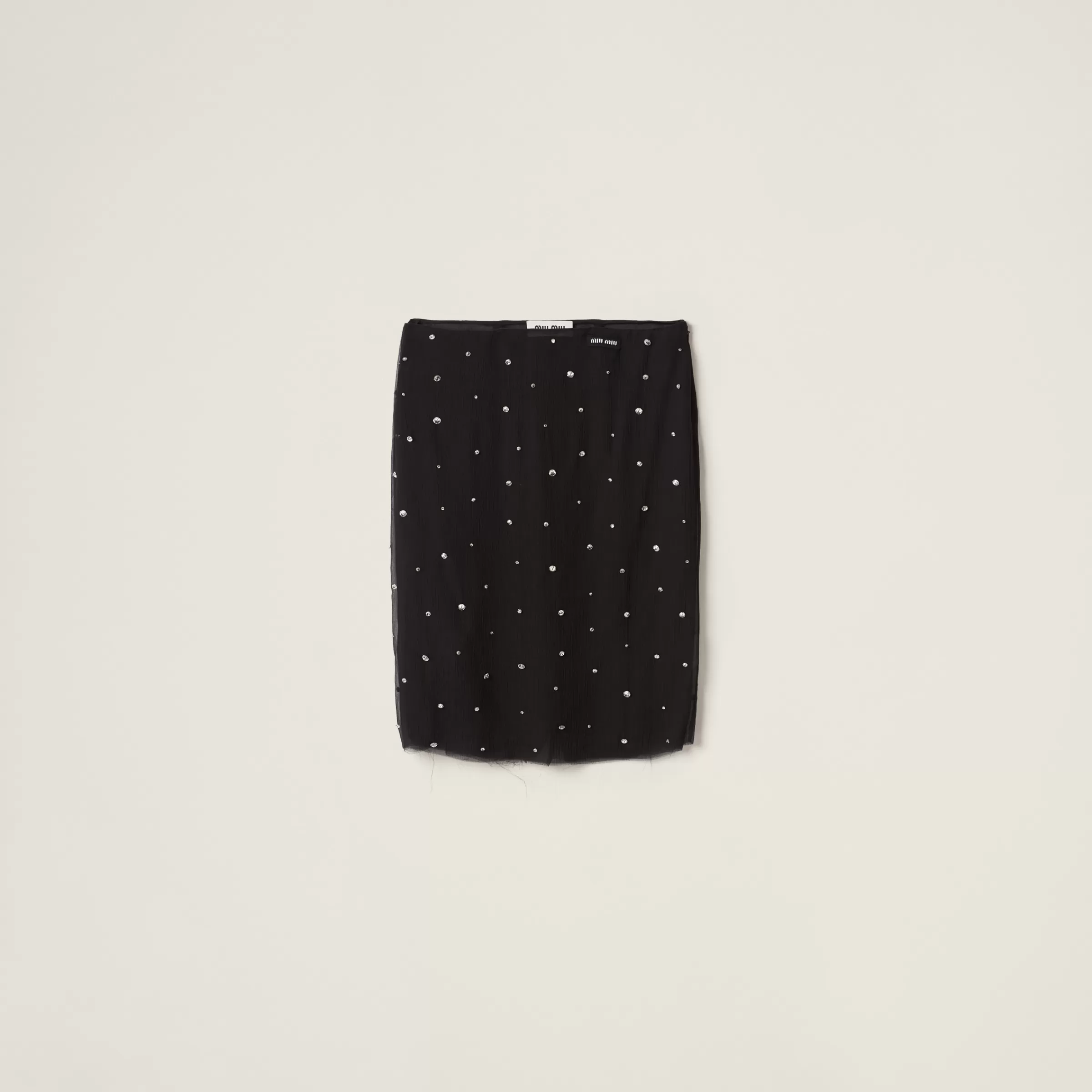 Embroidered chiffon skirt>Miu Miu Shop