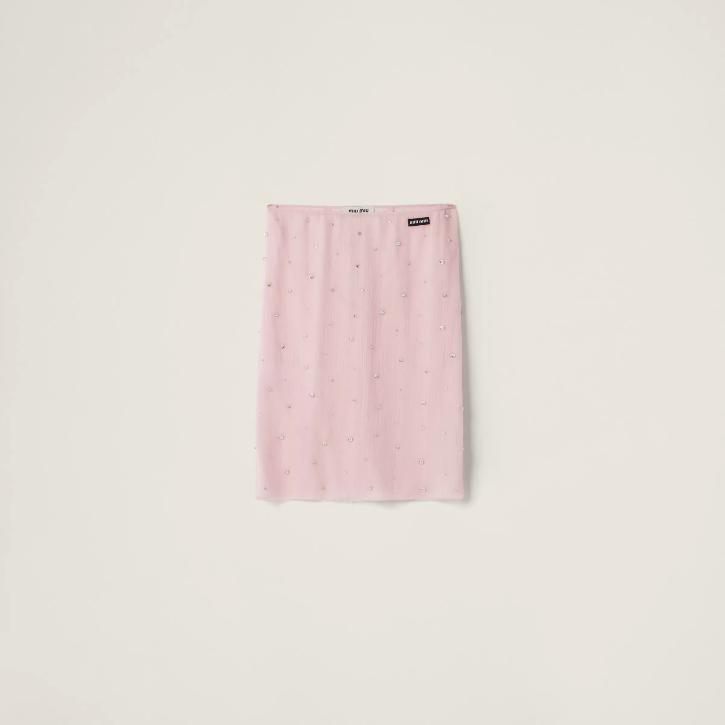 Embroidered chiffon skirt>Miu Miu Fashion