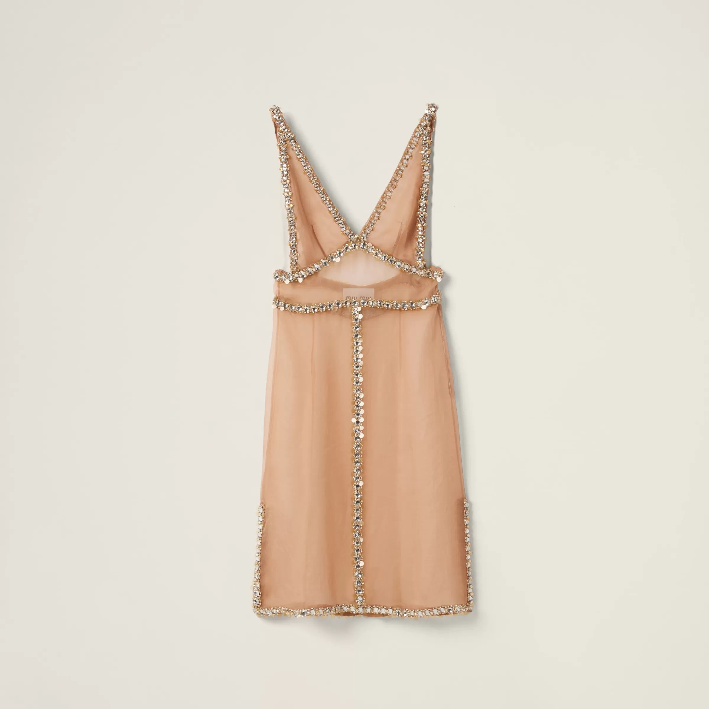 Embroidered organza dress>Miu Miu Store