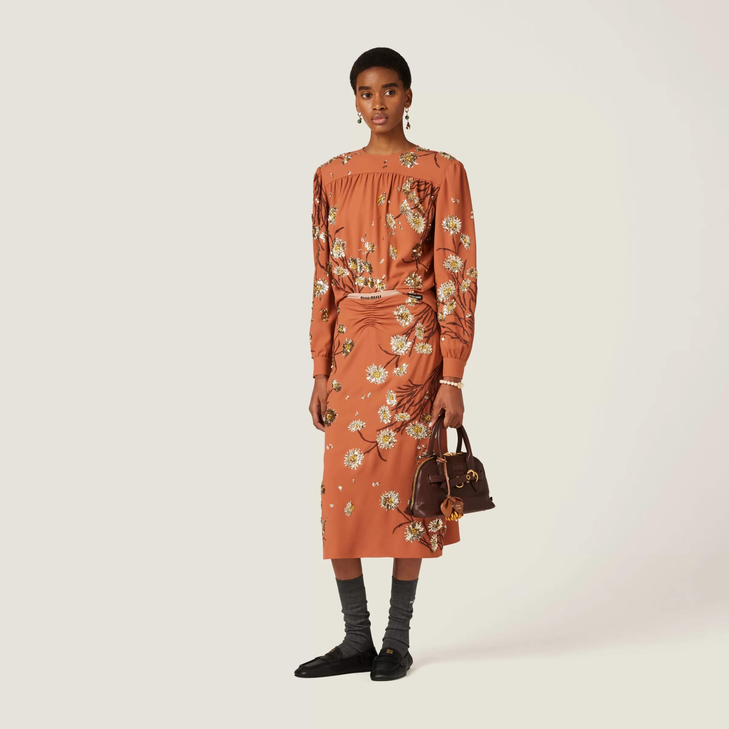 Embroidered sablé top>Miu Miu Clearance