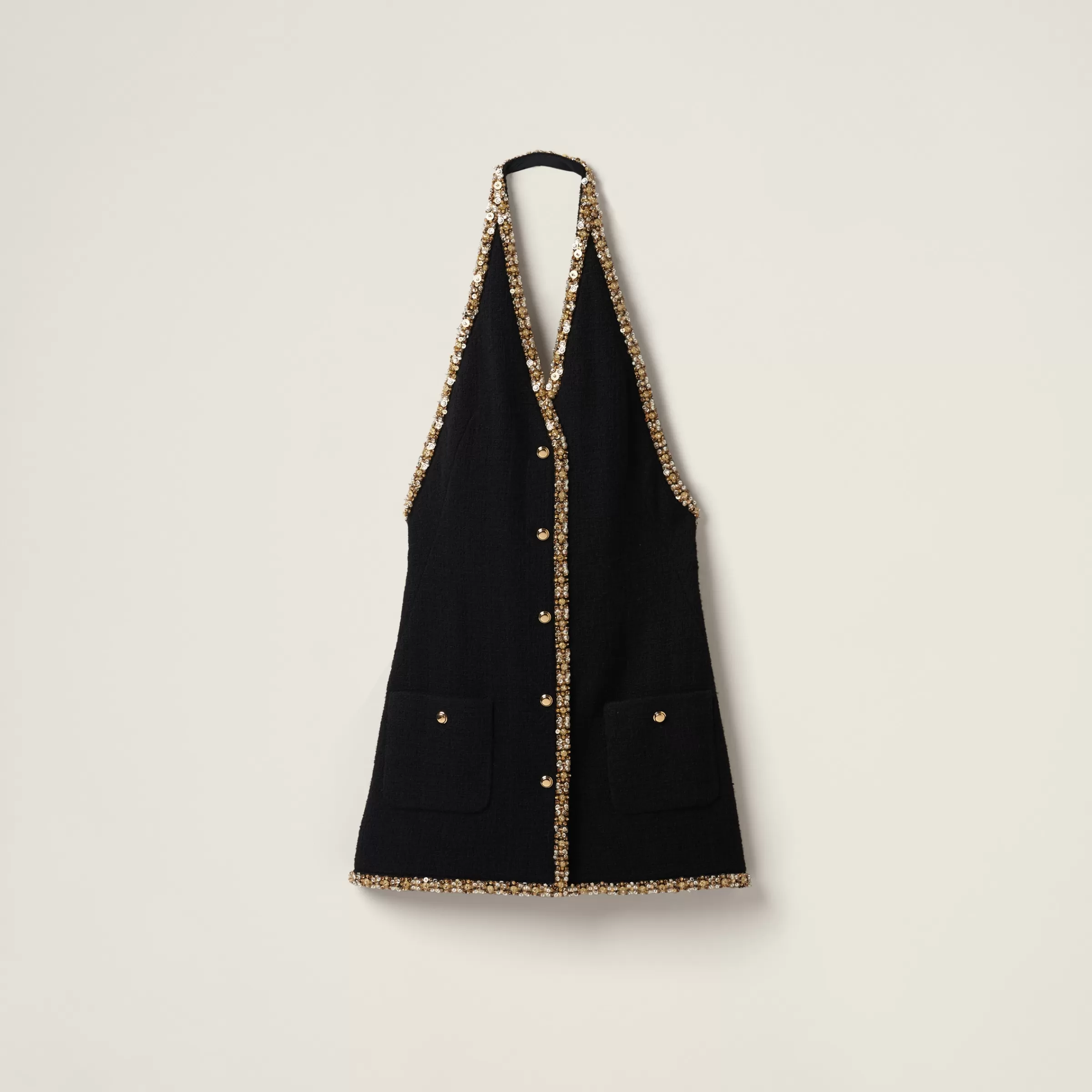 Embroidered tweed mini-dress>Miu Miu Cheap