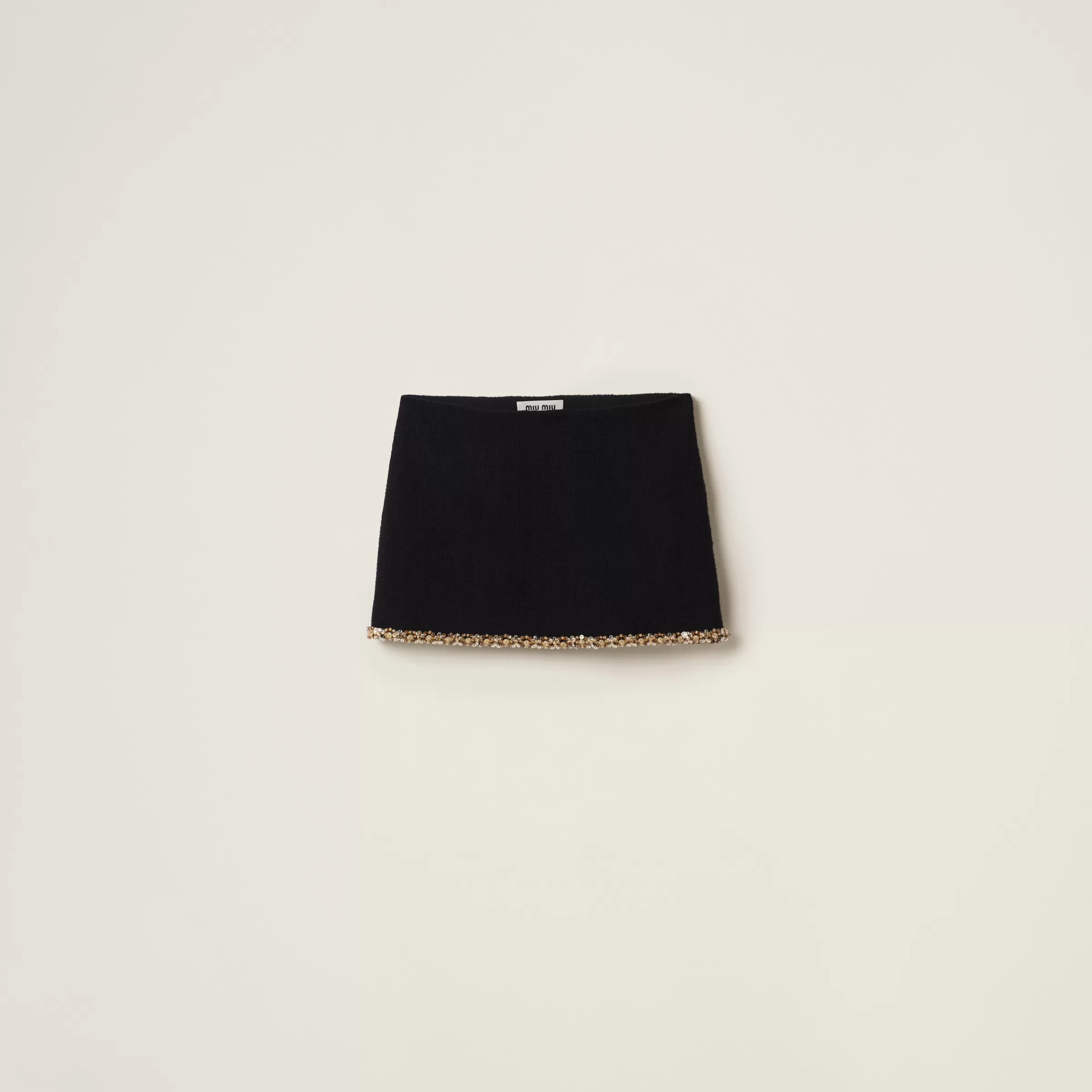 Embroidered tweed miniskirt>Miu Miu Fashion