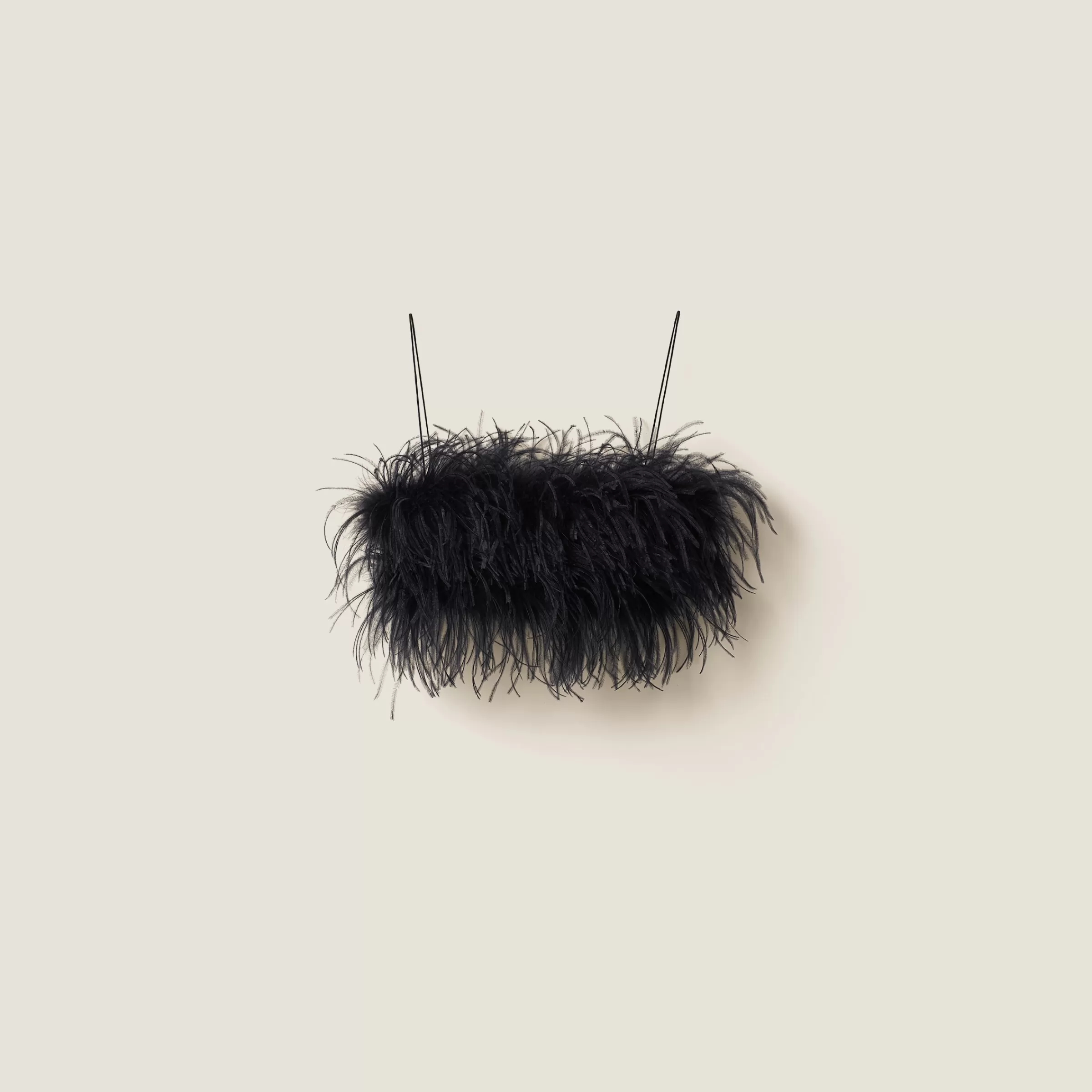 Feather-trimmed grain de poudre top>Miu Miu Cheap