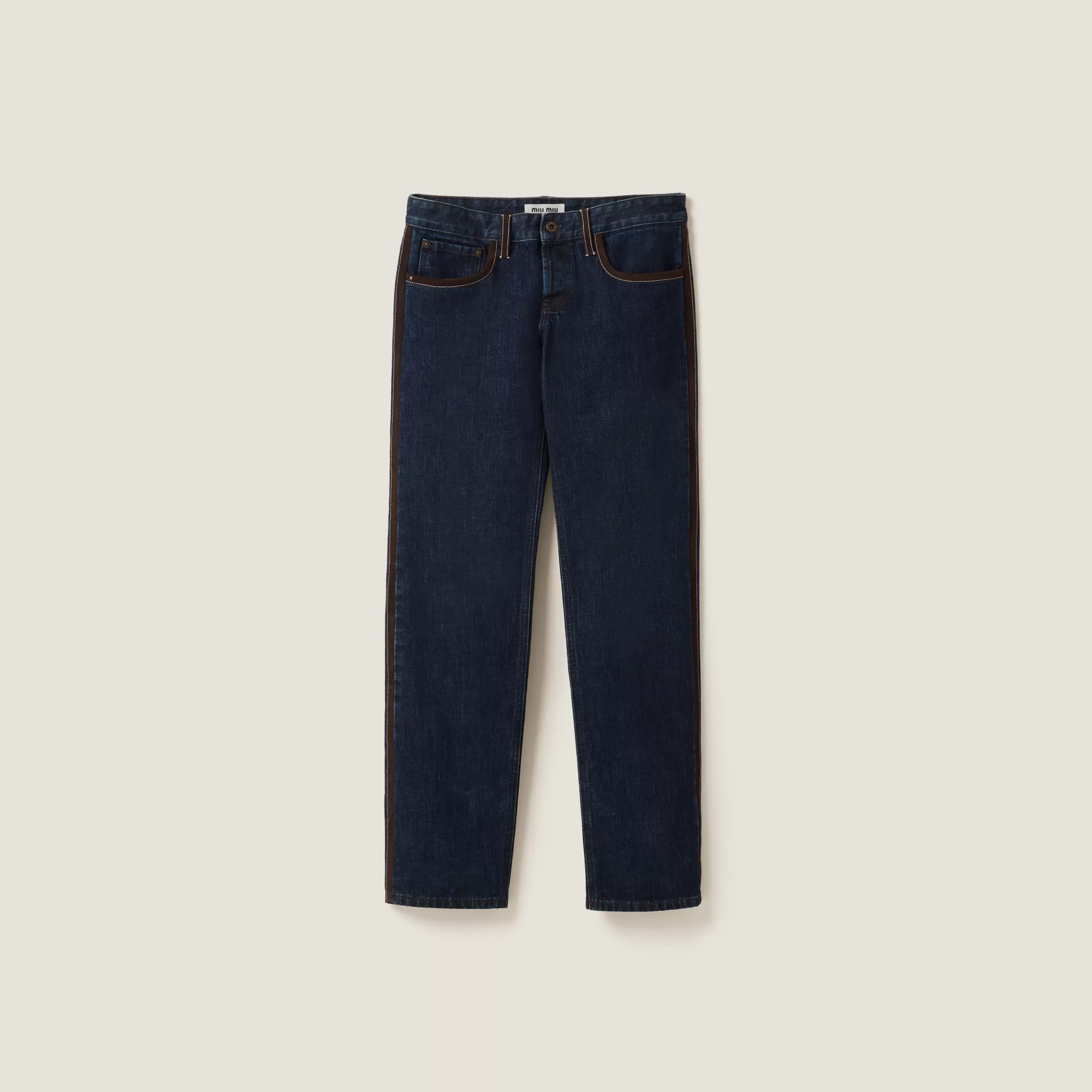 Five-pocket denim jeans>Miu Miu Outlet