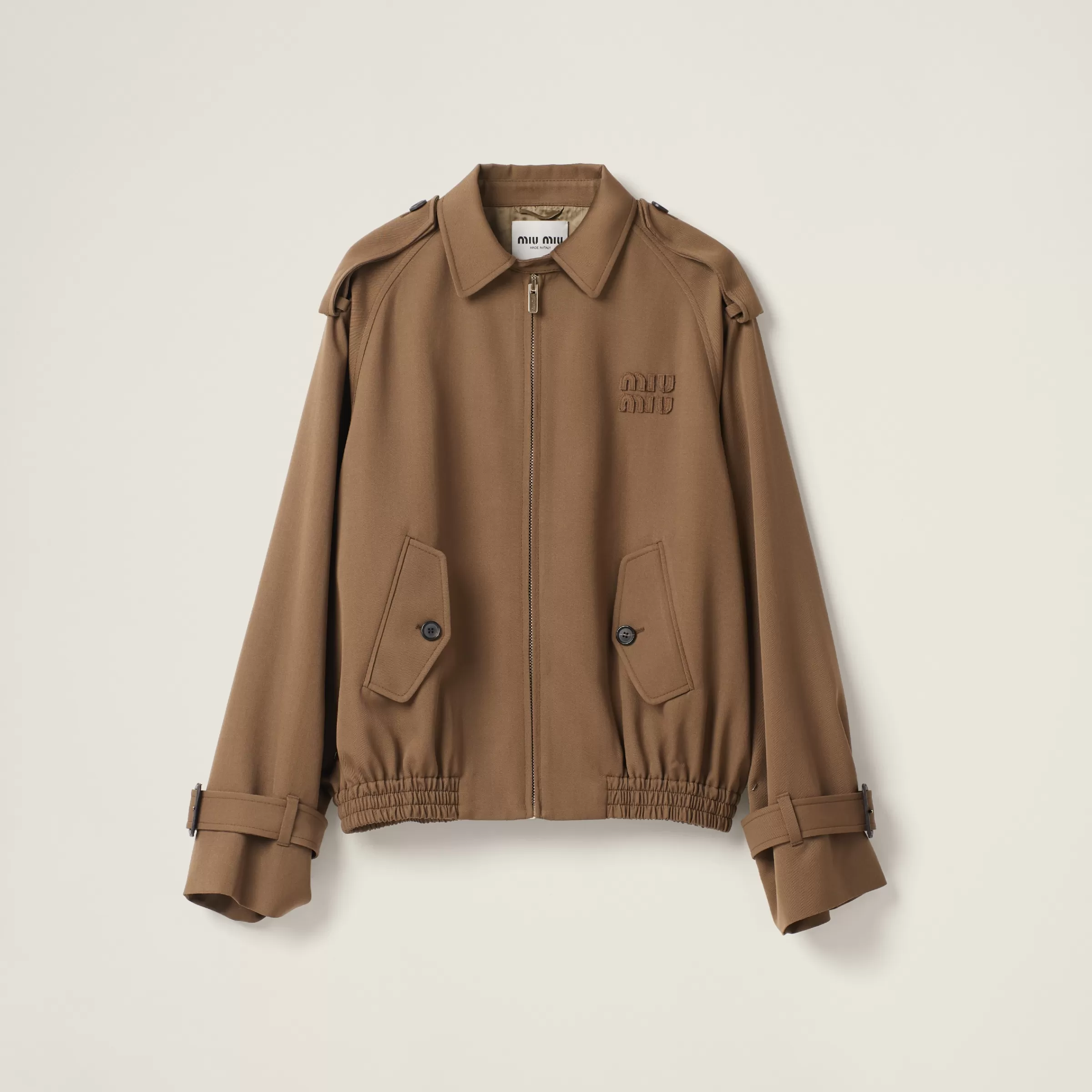 Gabardine blouson jacket>Miu Miu Cheap