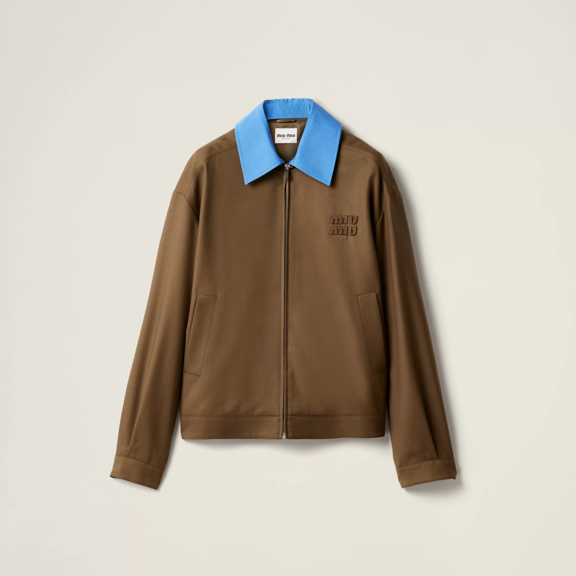 Gabardine blouson jacket with poplin collar>Miu Miu Best