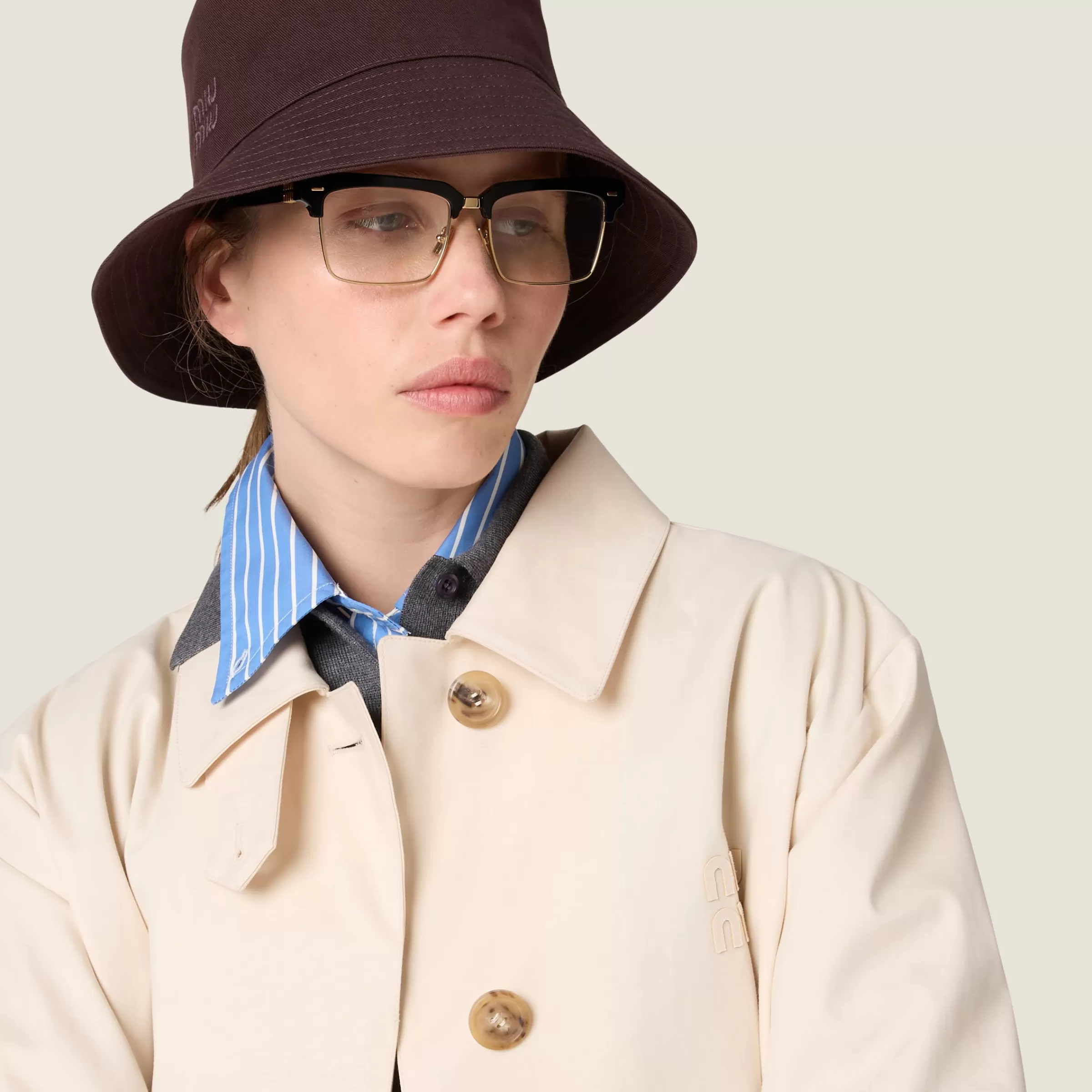 Gabardine bucket hat>Miu Miu Cheap