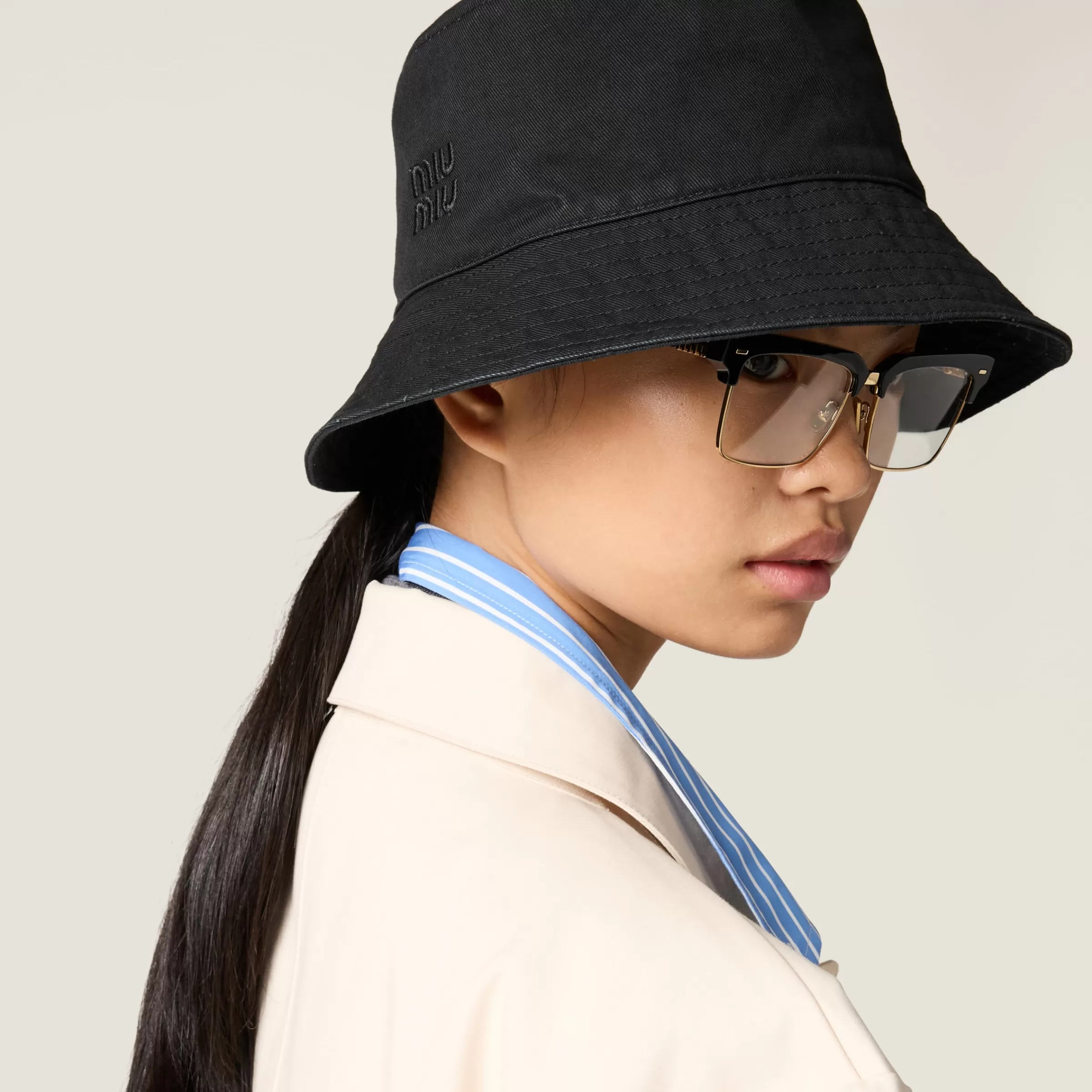 Gabardine bucket hat>Miu Miu Cheap