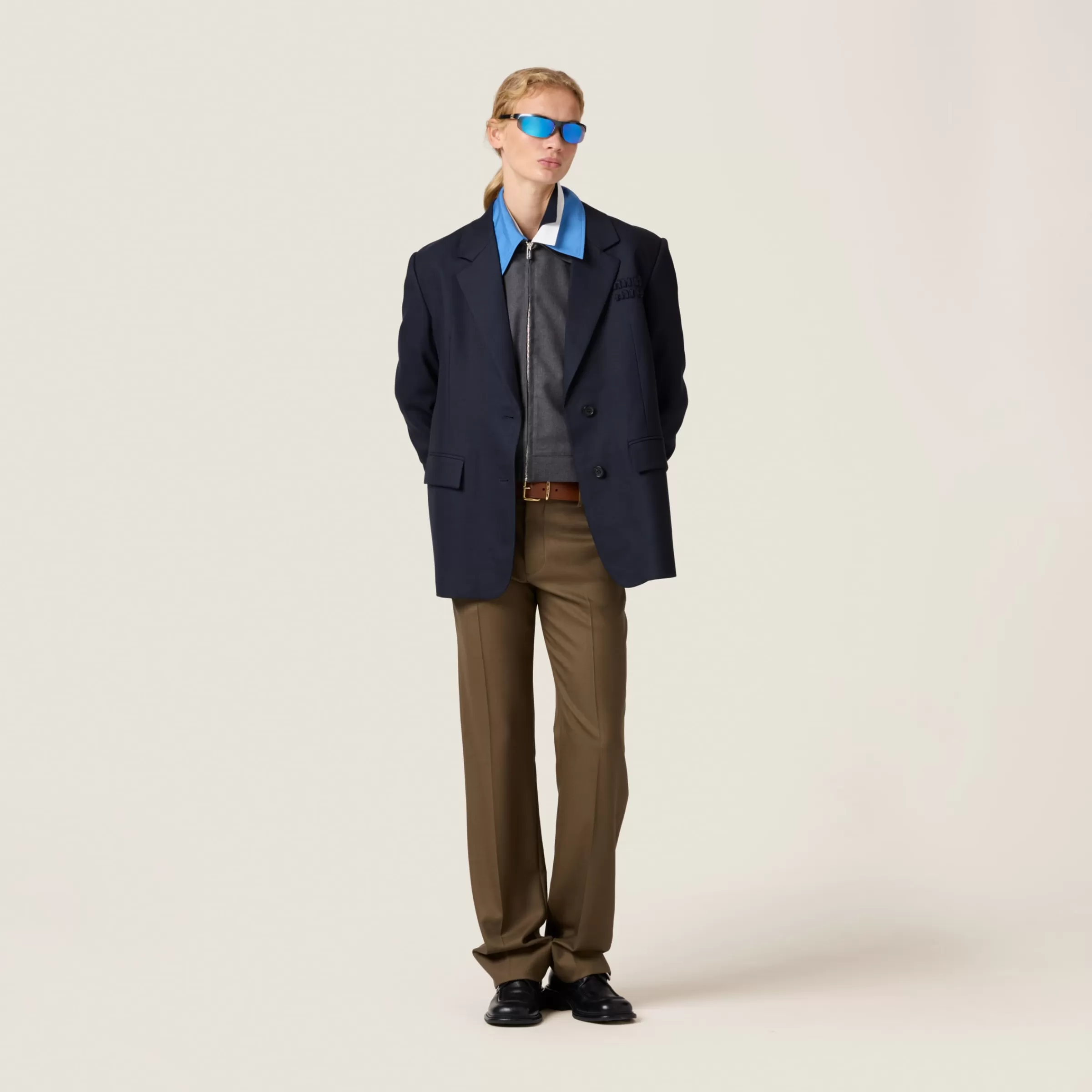 Gabardine pants>Miu Miu Cheap