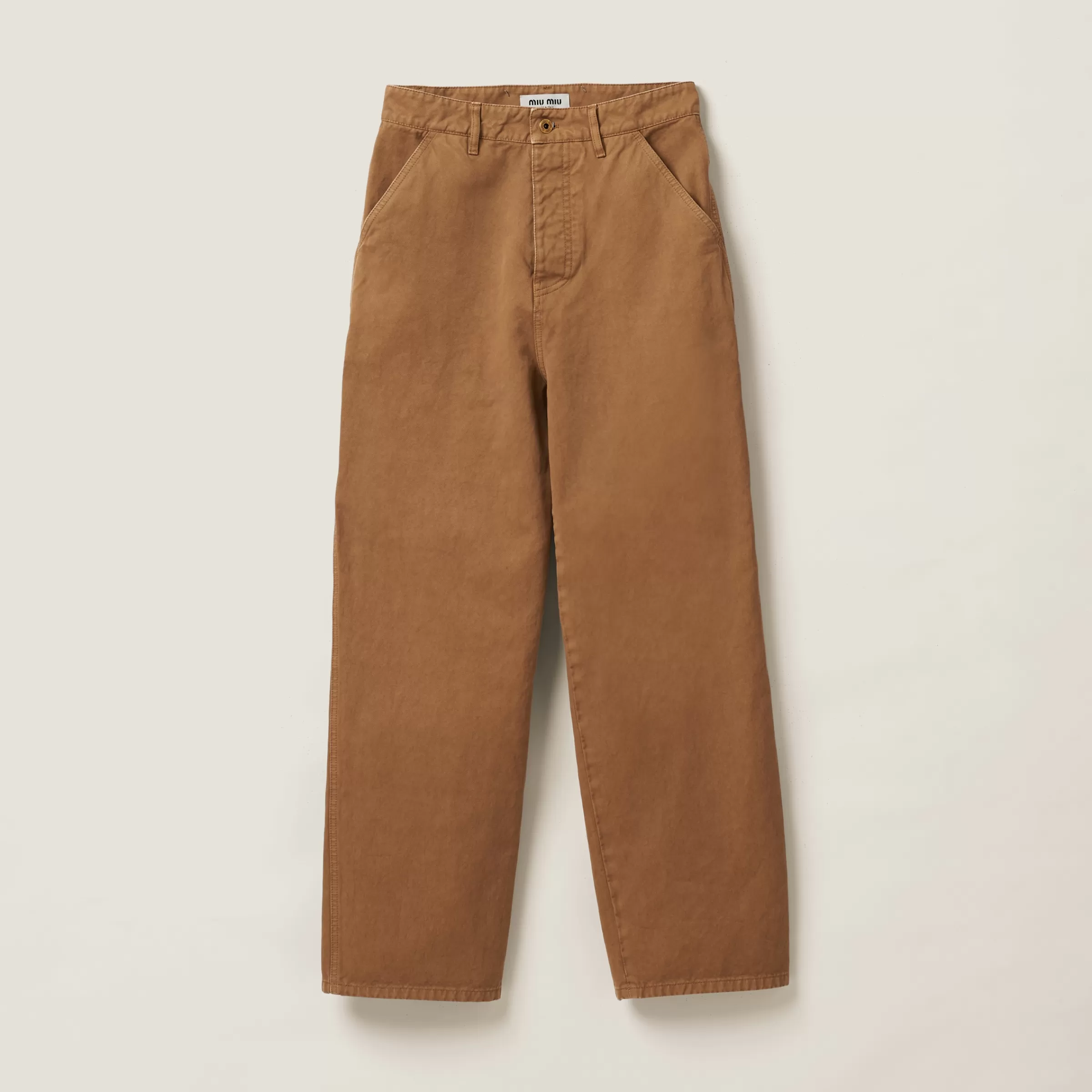 Garment-dyed gabardine pants>Miu Miu New