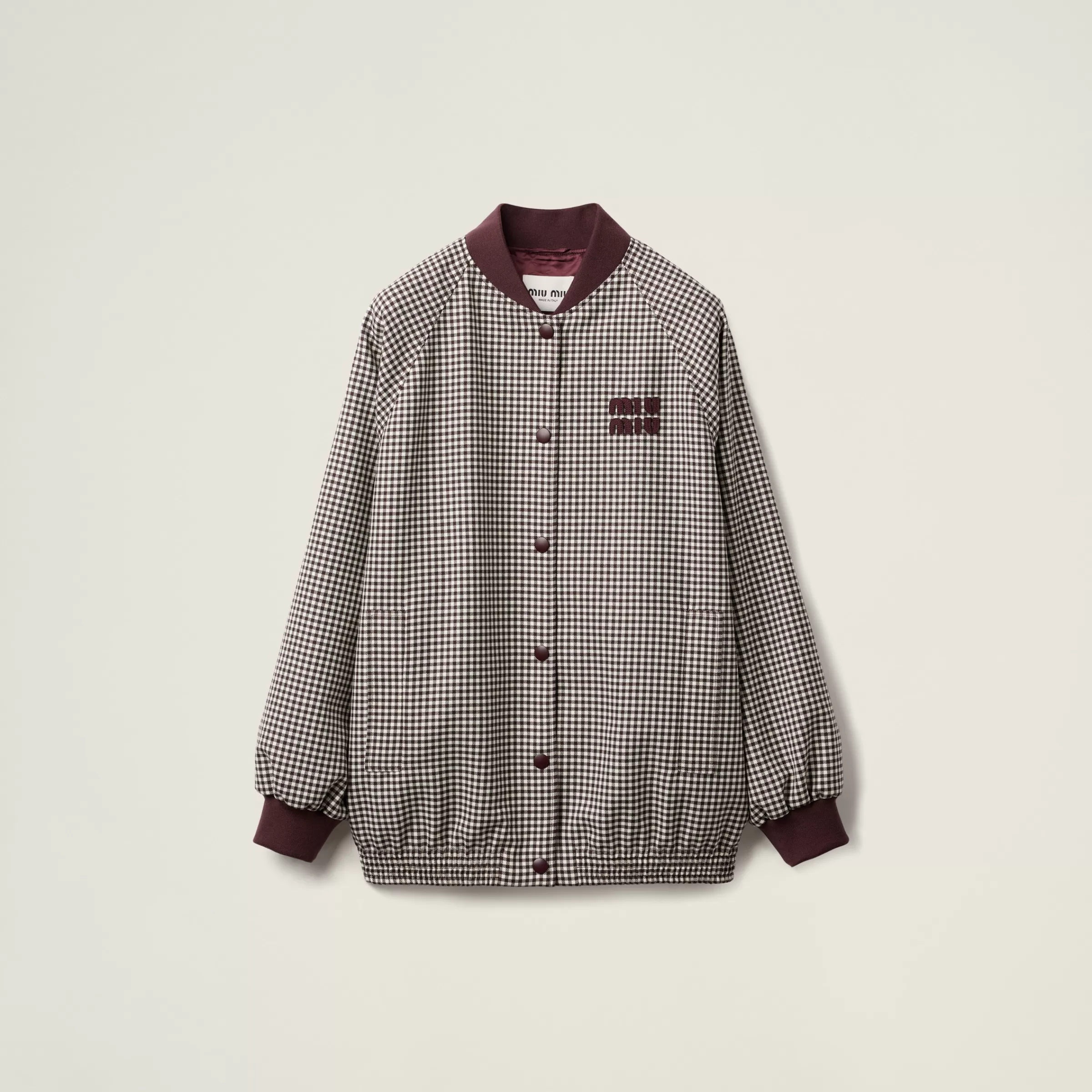 Gingham check blouson jacket>Miu Miu Best Sale