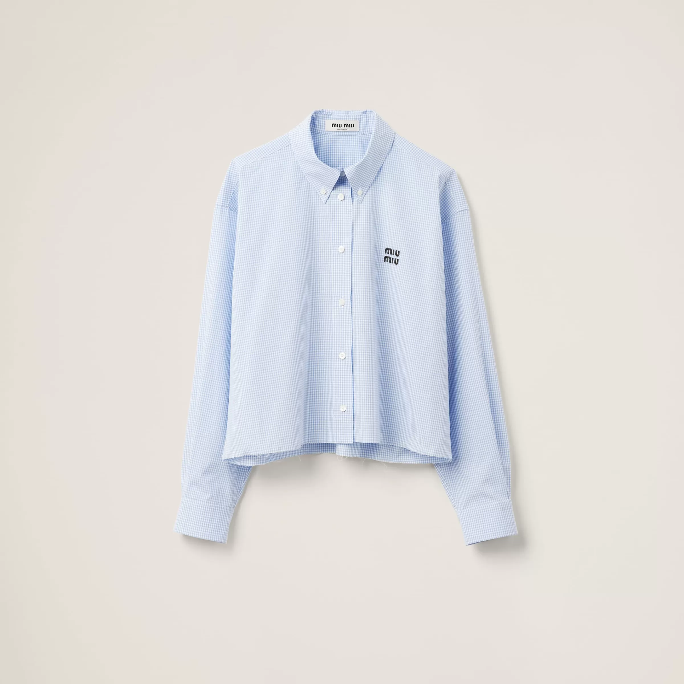 Gingham check poplin shirt>Miu Miu Outlet