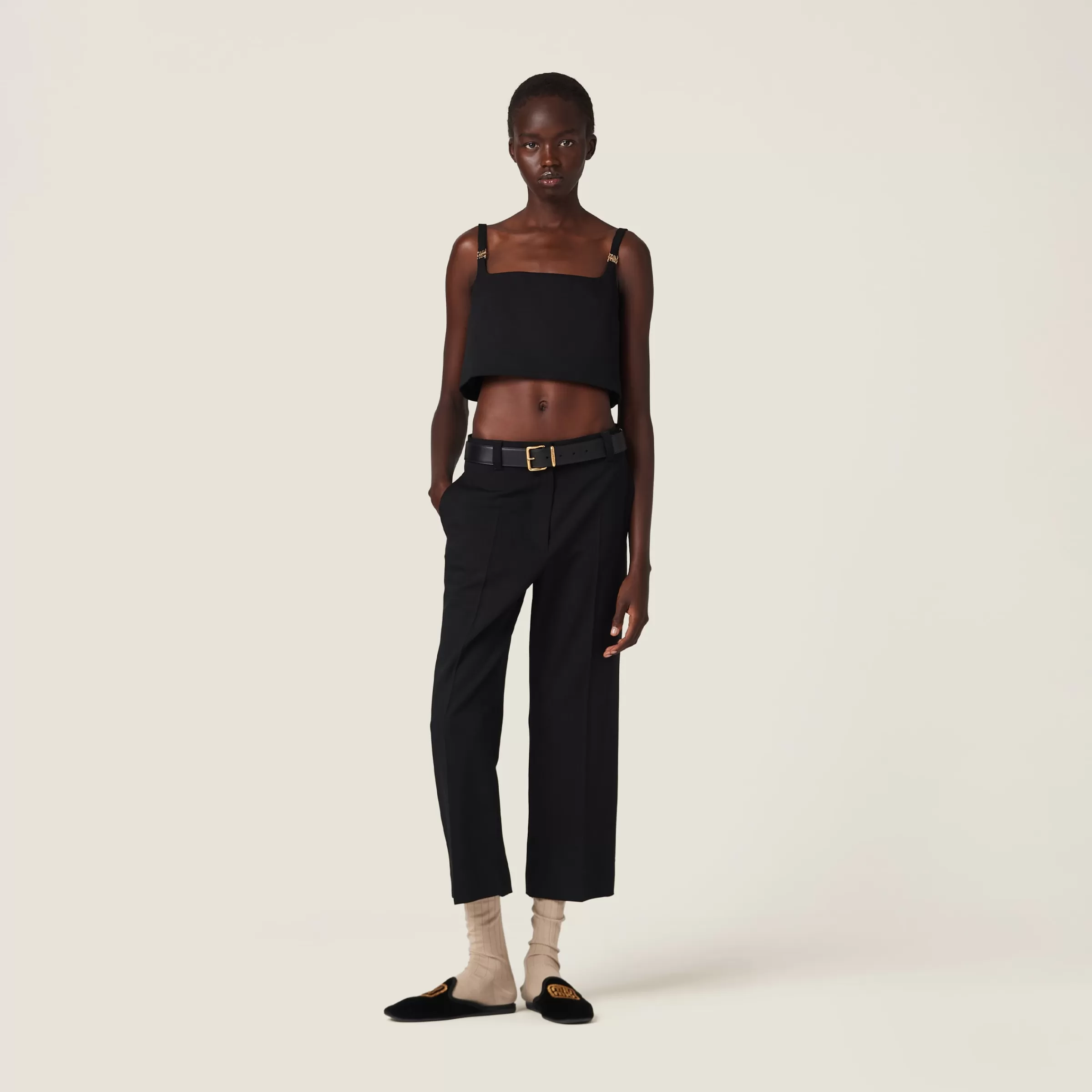 Grain de poudre pants>Miu Miu Fashion