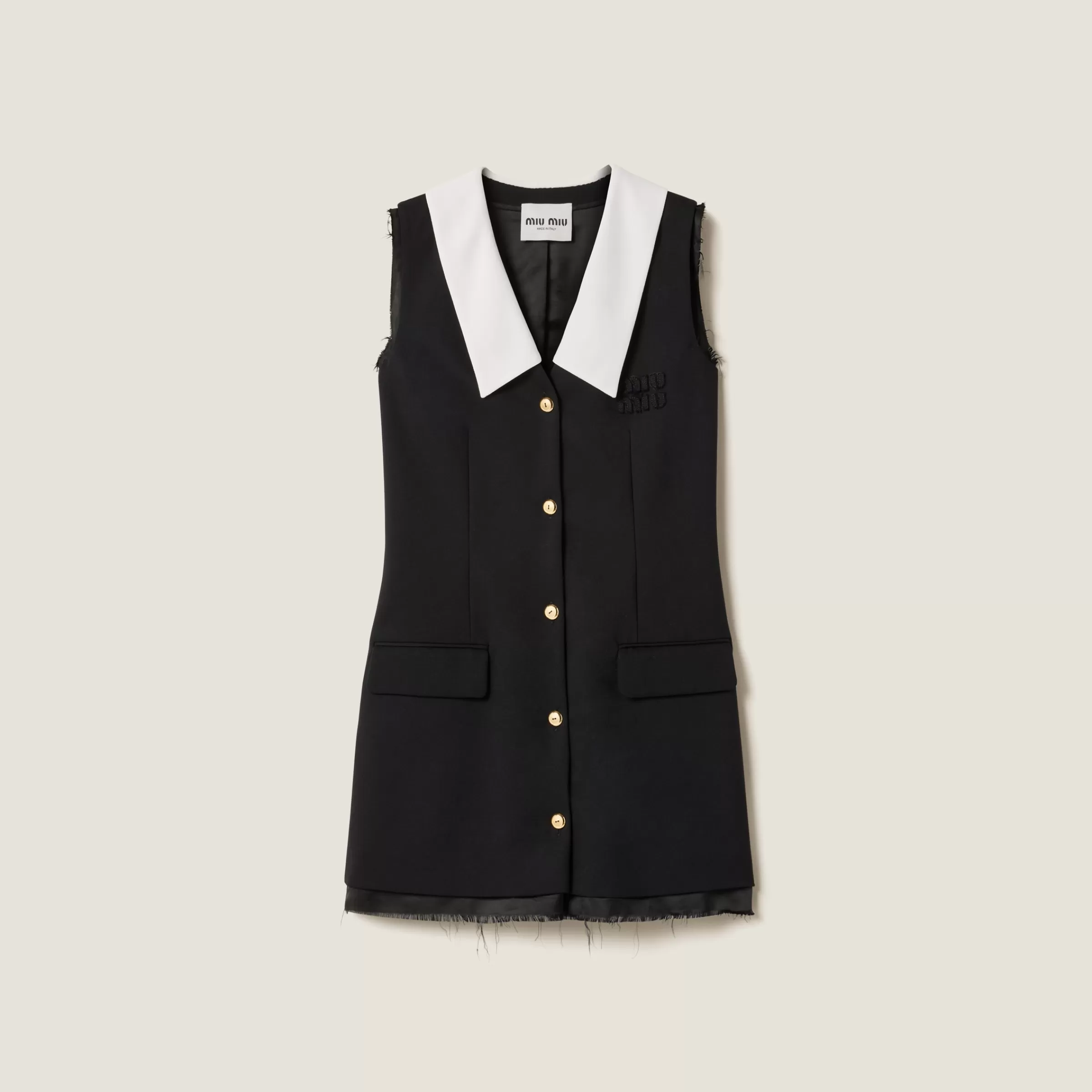 Grain de poudre wool mini-dress>Miu Miu Best Sale