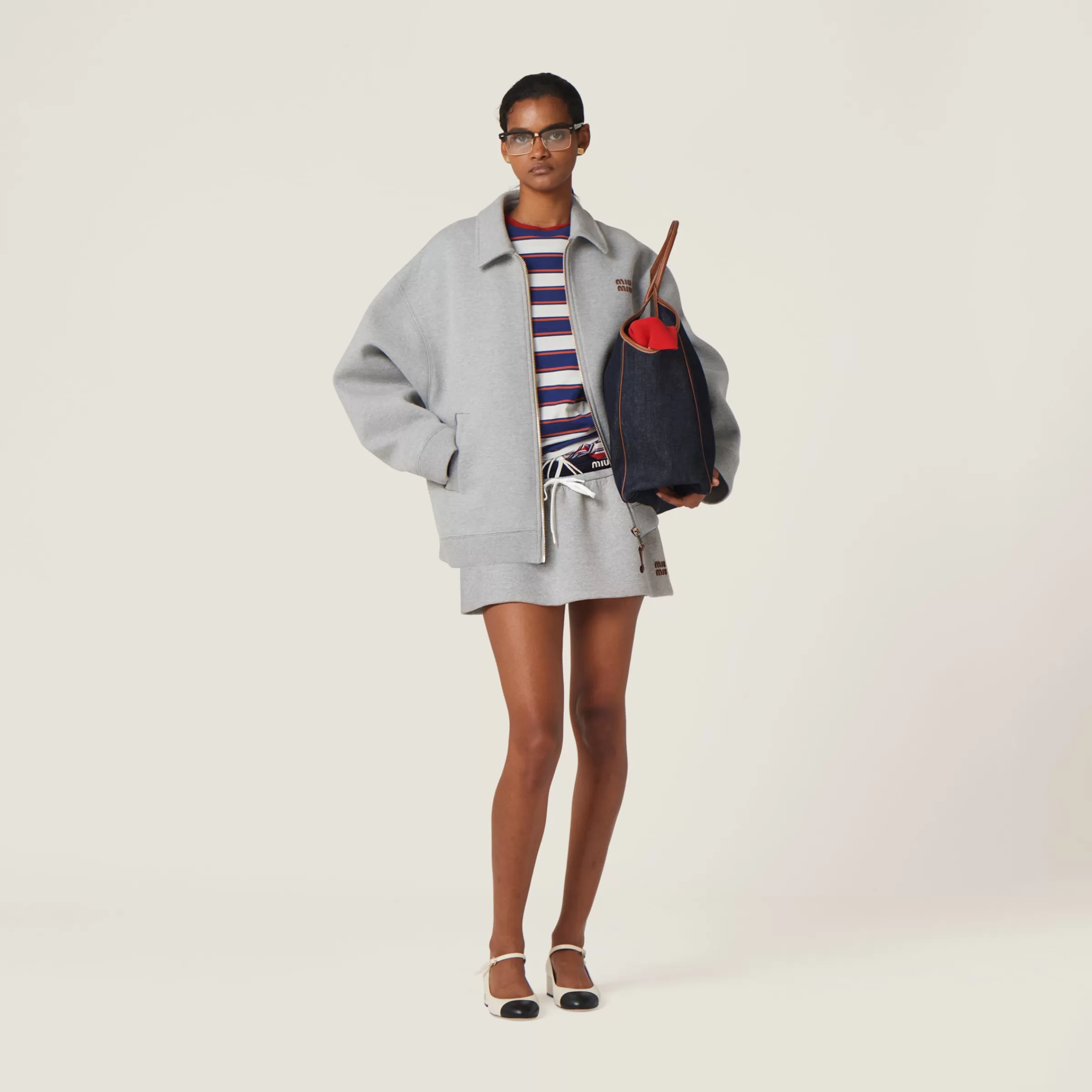 Jersey blouson jacket>Miu Miu Discount